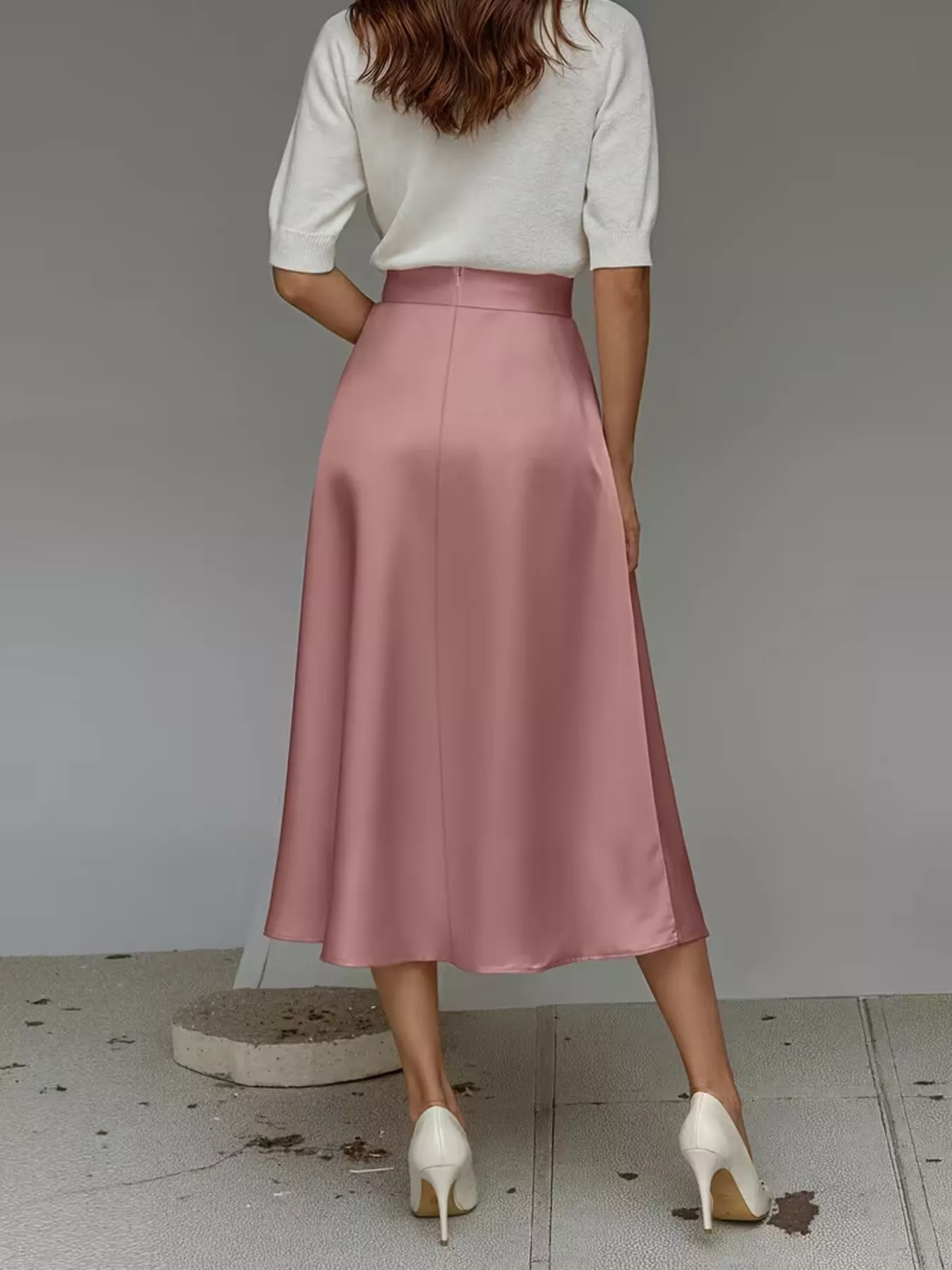 Satin Midi Skirt - Image 23