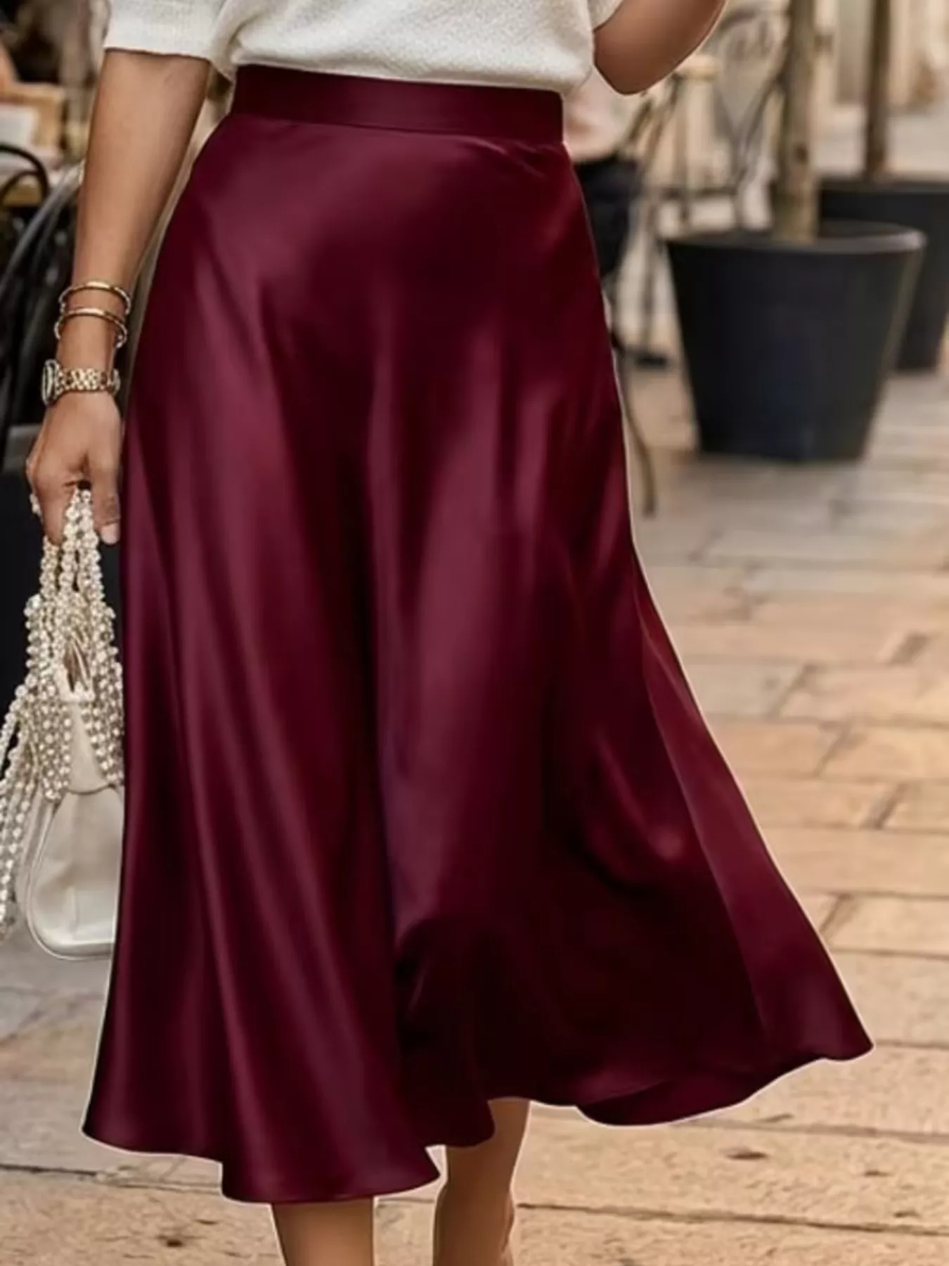 Satin Midi Skirt - Image 5
