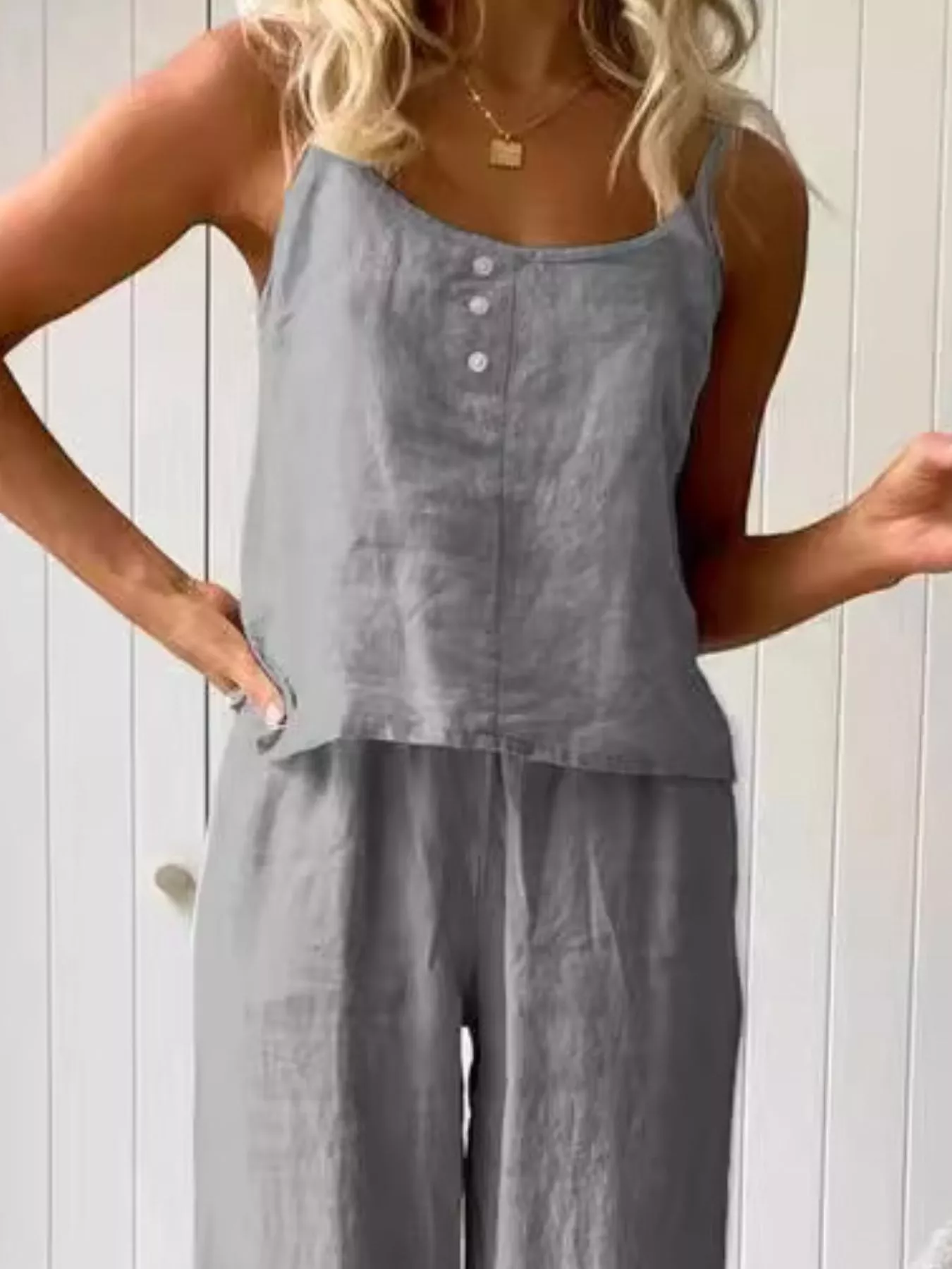 Scoop Neck Cami and Pants Set - Image 11