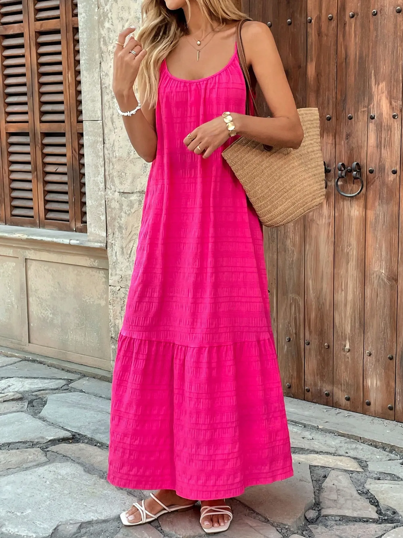 Scoop Neck Cami Maxi Dress - Image 3