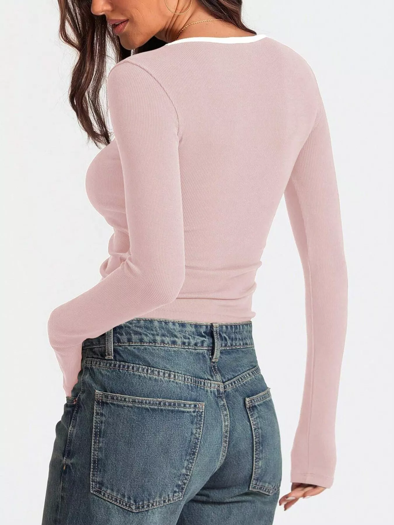 Scoop Neck Long Sleeve T-Shirt - Image 16