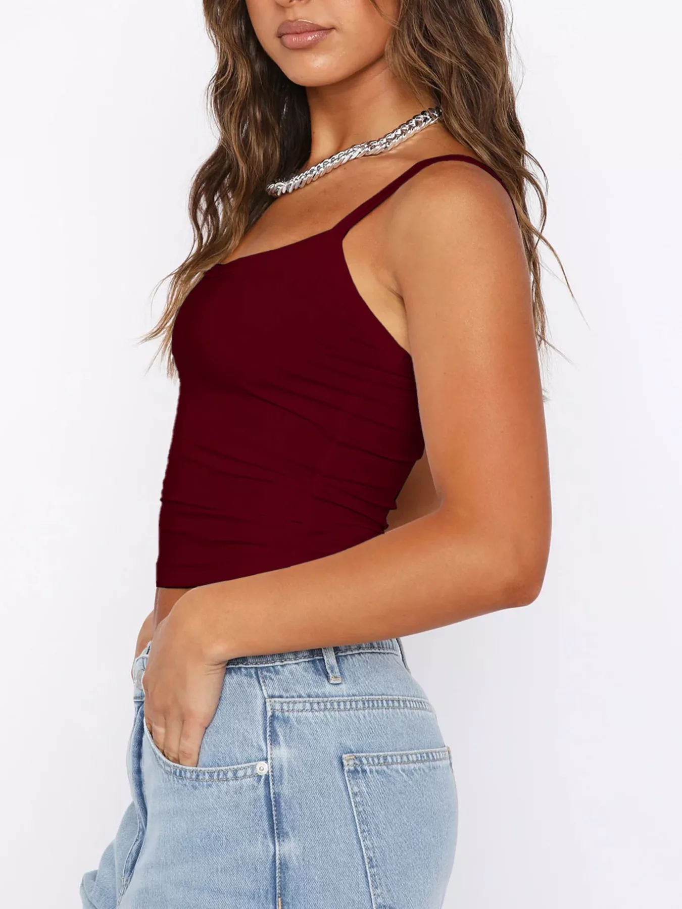 Scoop Neck Solid Color Cami - Image 10