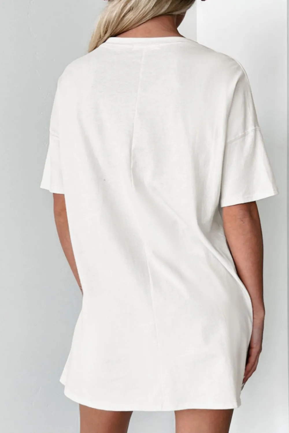 Sequin Round Neck Short Sleeve Oversized T-Shirt - Image 4