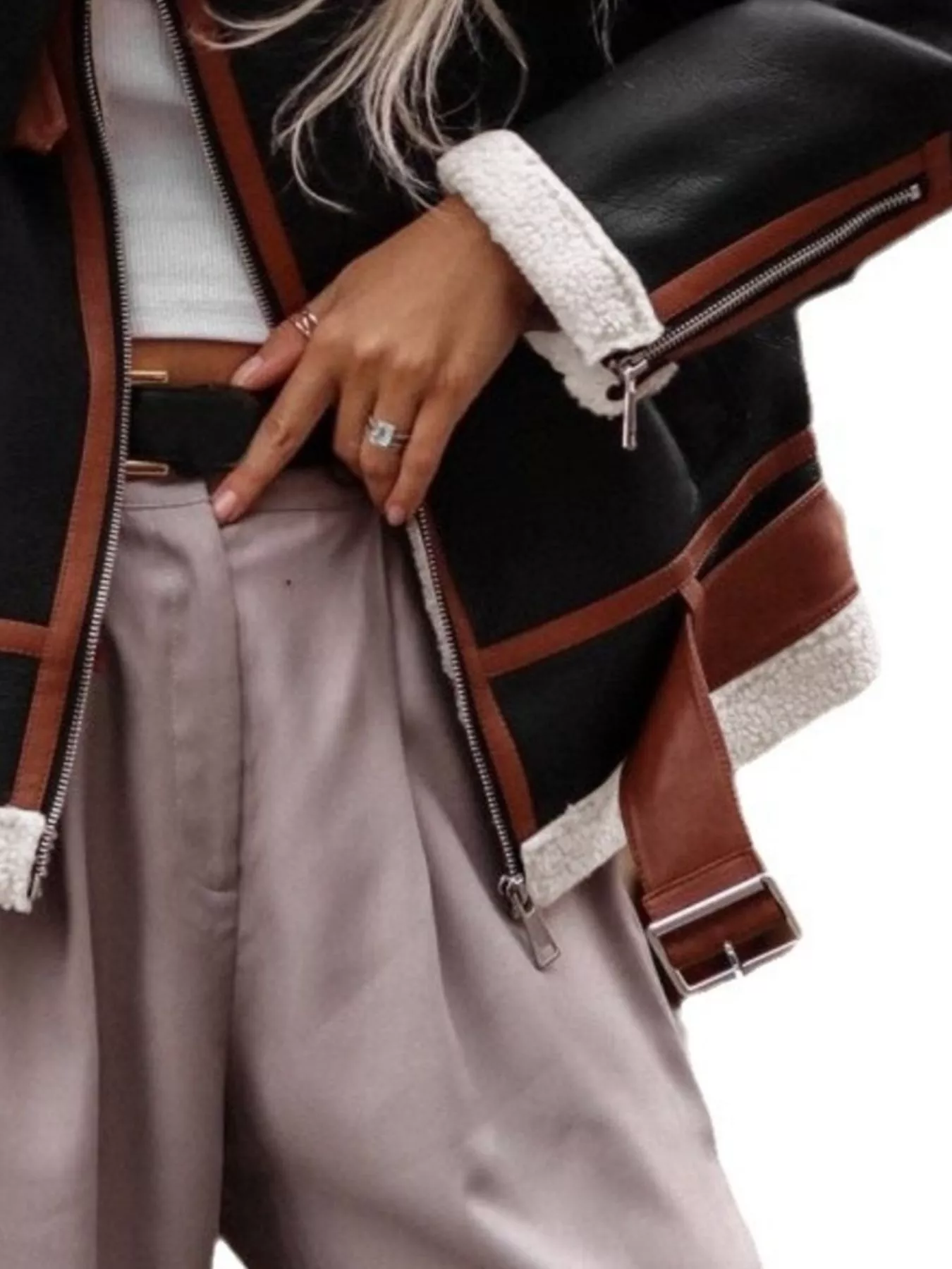 Shearling Lined Zip Up Jacket - Image 6