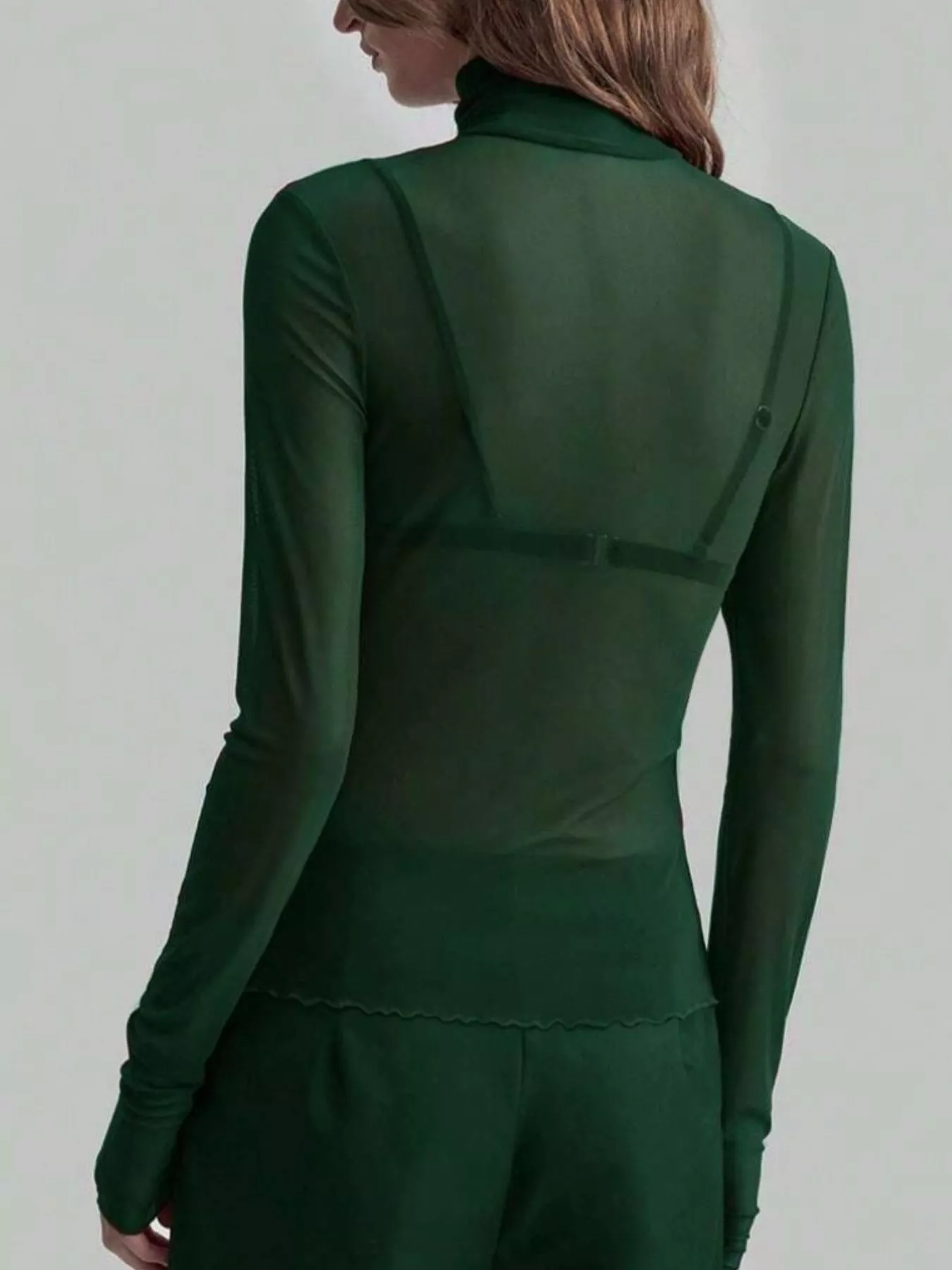 Sheer Mesh Turtleneck Top - Image 14