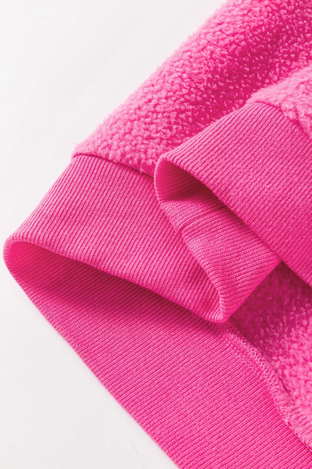 Sherpa Patchwork Long Sleeve Hoodie - Image 5