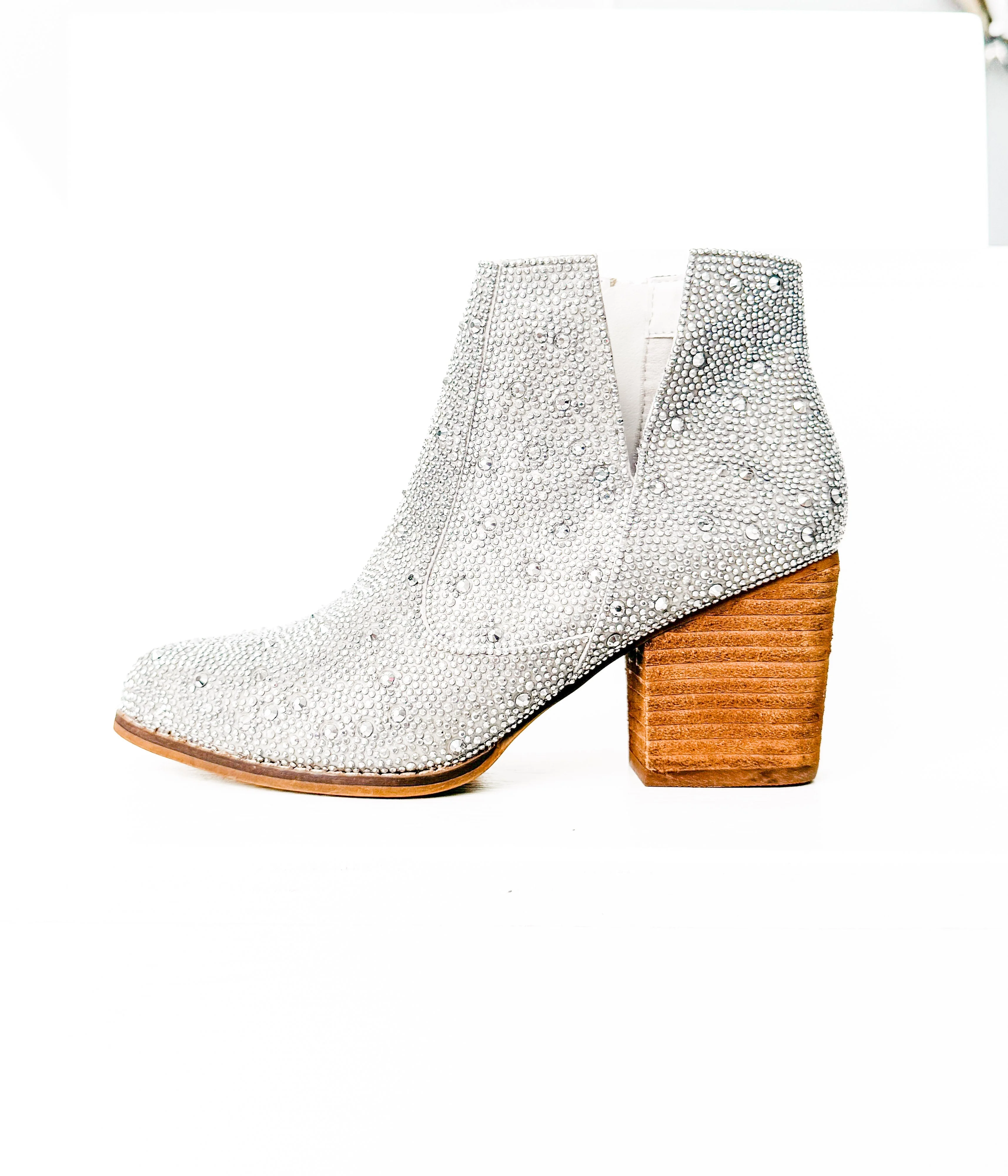 Shine Star Rhinestone Bootie in Silver - Image 17