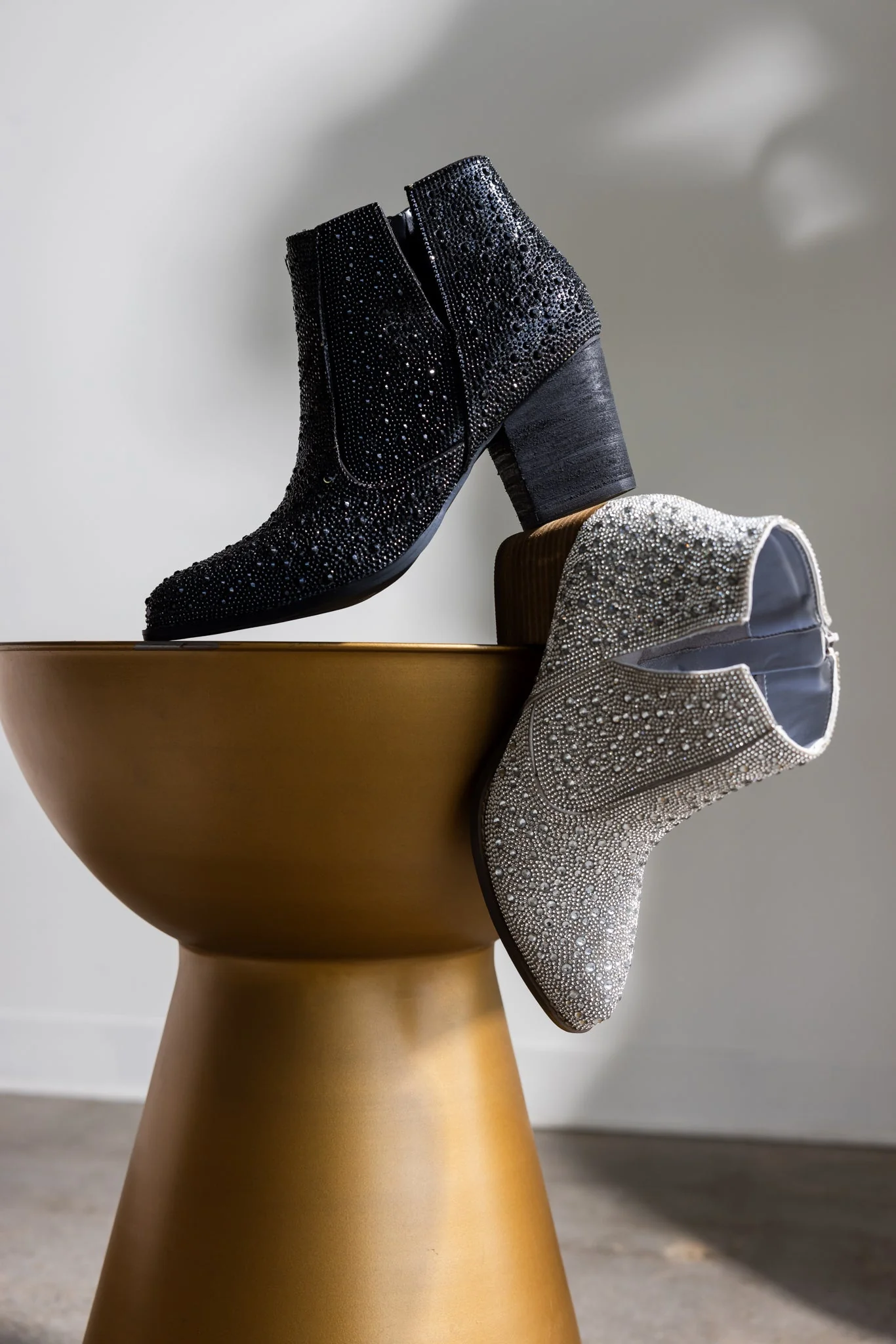 Shine Star Rhinestone Bootie in Silver - Image 3