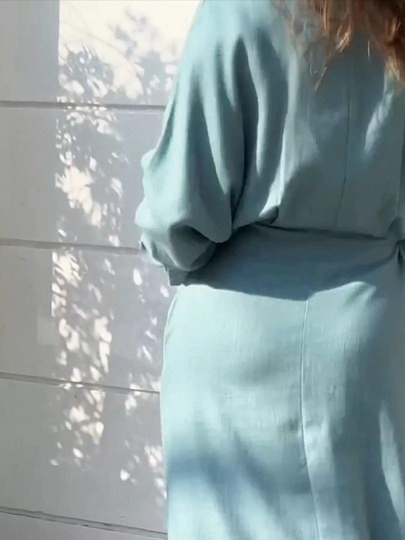 Side Slit Long Sleeve Shirt Dress - Image 3