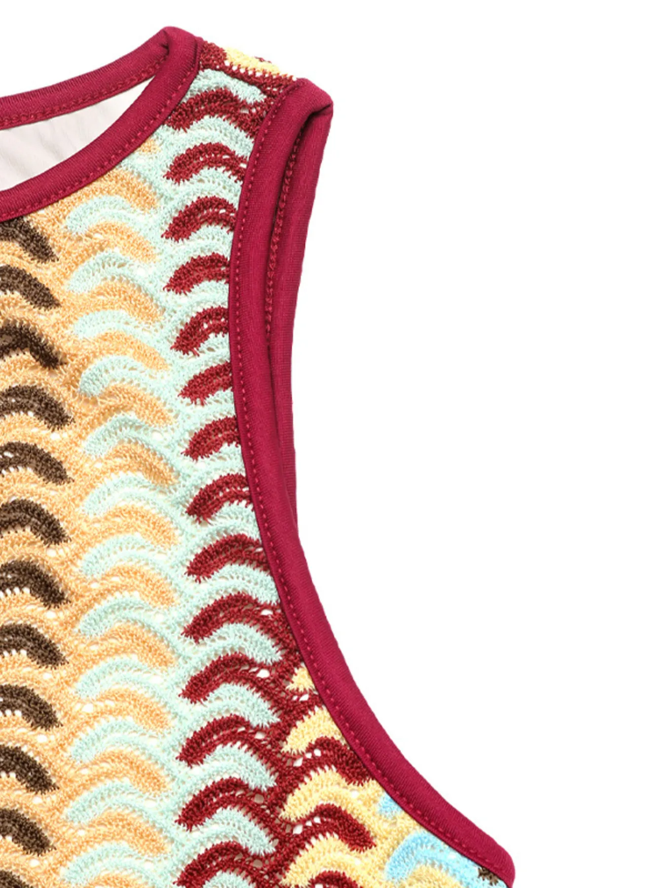 Sleeveless Chevron Pattern Sweater Dress - Image 8