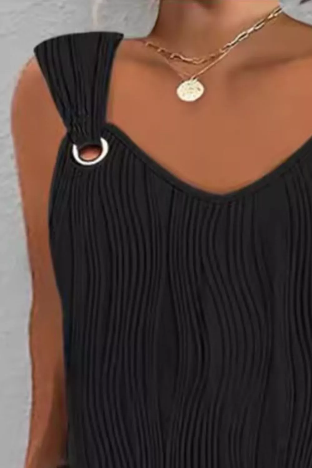 Sleeveless Textured Casual Mini Dress - Image 8