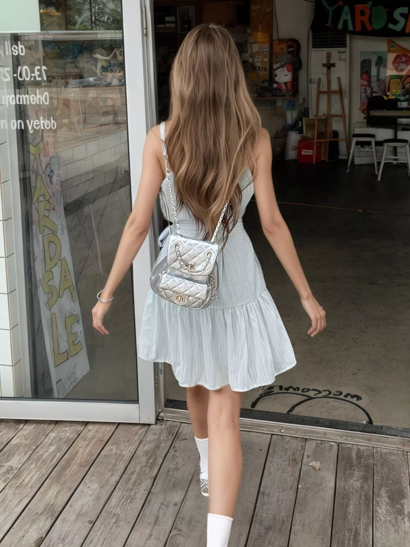 Sleeveless Tie Waist Mini Dress - Image 11