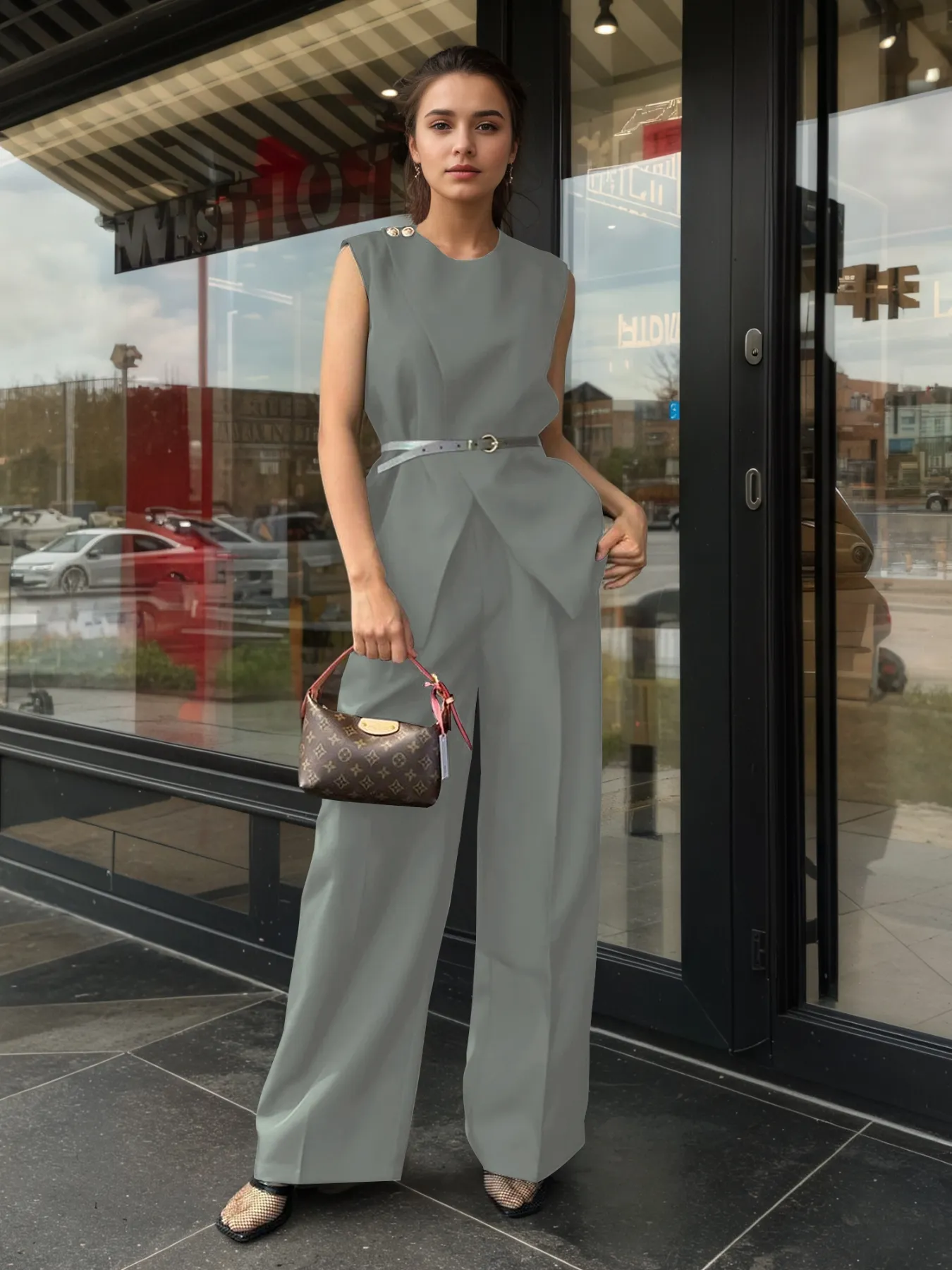 Sleeveless Top and Pants Set - Image 3