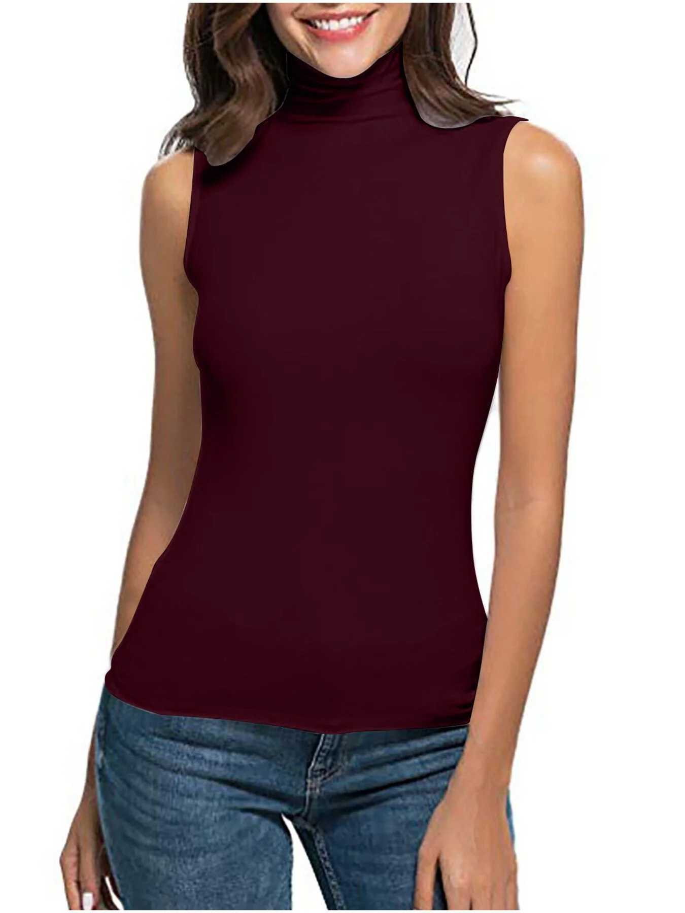 Sleeveless Turtleneck Slim Fit T-Shirt - Image 15