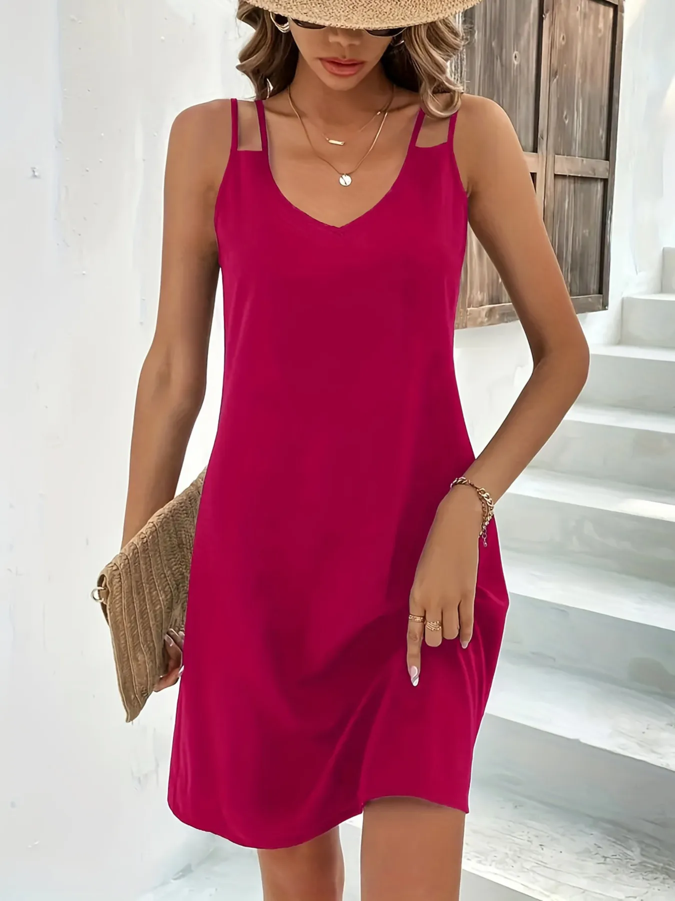 Sleeveless V-Neck Summer Tank Dress - Image 20