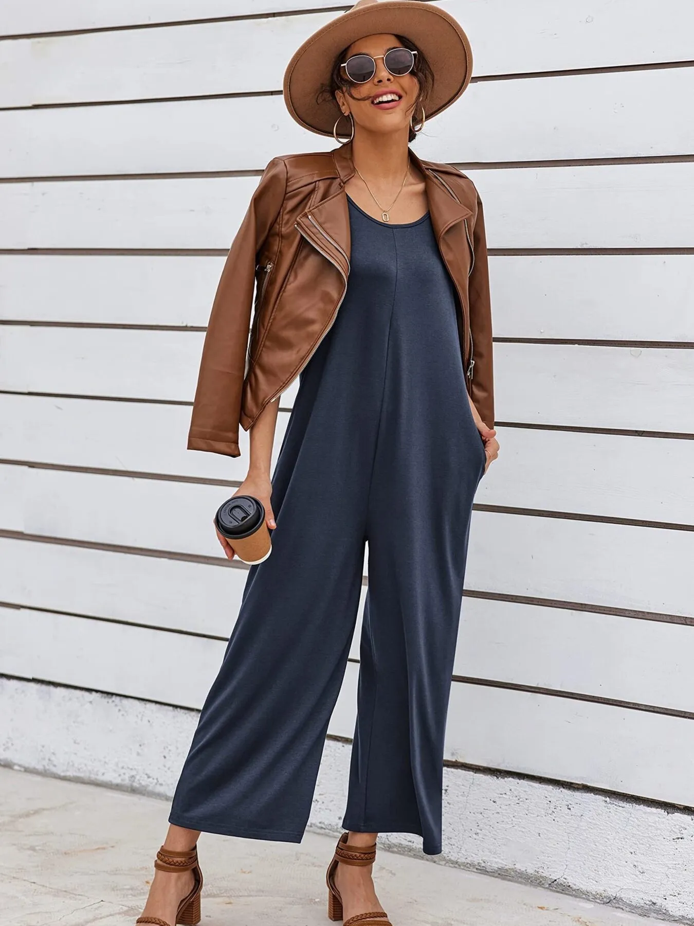 Sleeveless Wide Leg Casual Jumpsuit - Image 13