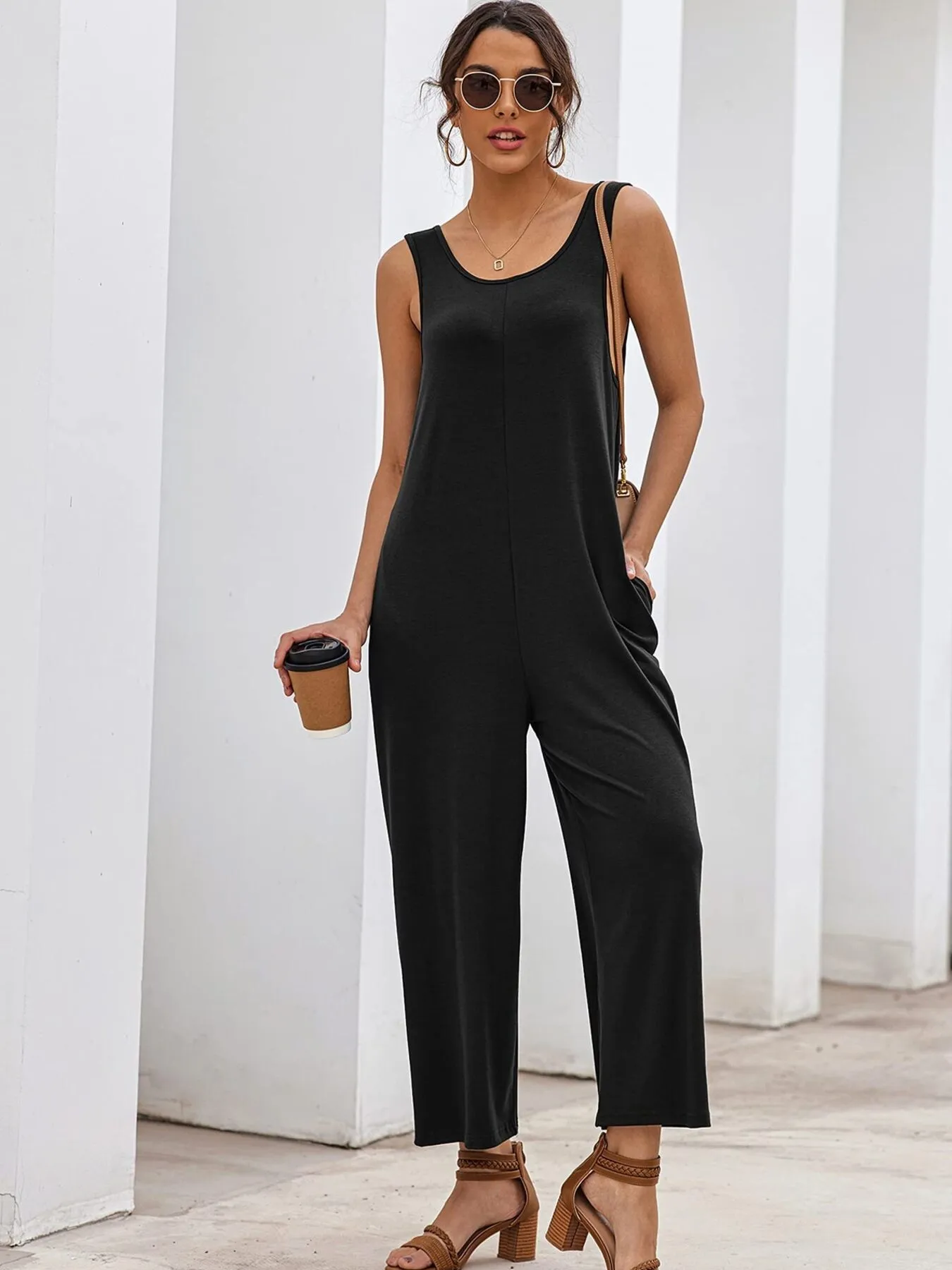 Sleeveless Wide Leg Casual Jumpsuit - Image 5