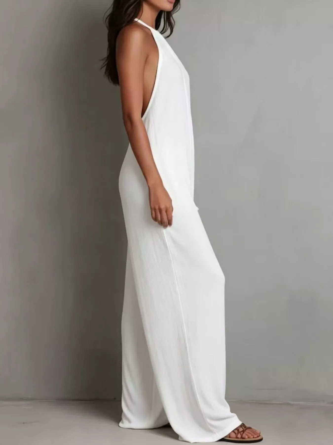 Sleeveless Wide Leg Jumpsuit - Image 2