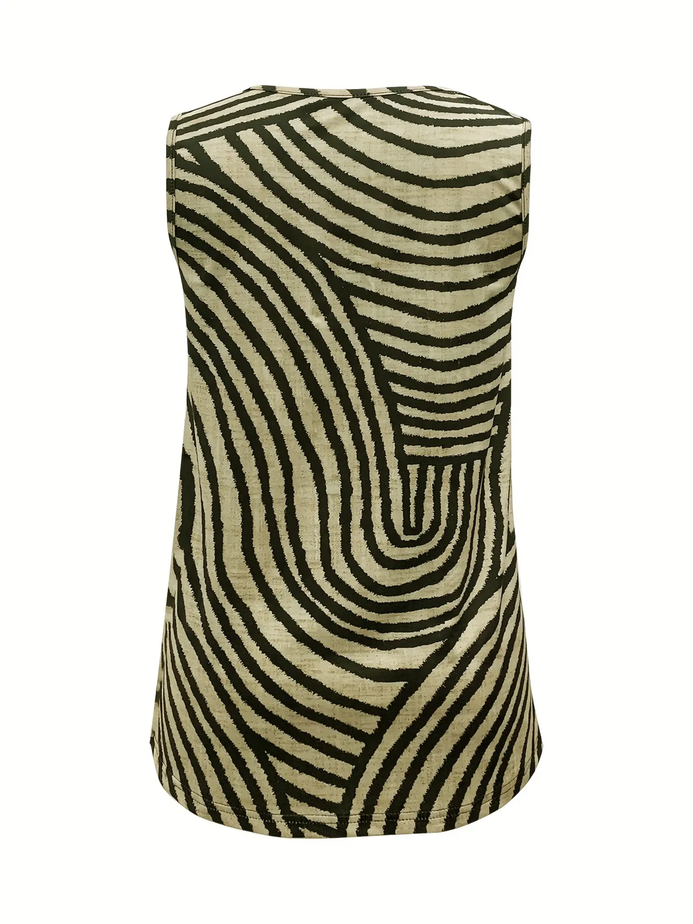 Sleeveless Zebra Print Button-Up Tank Top - Image 5