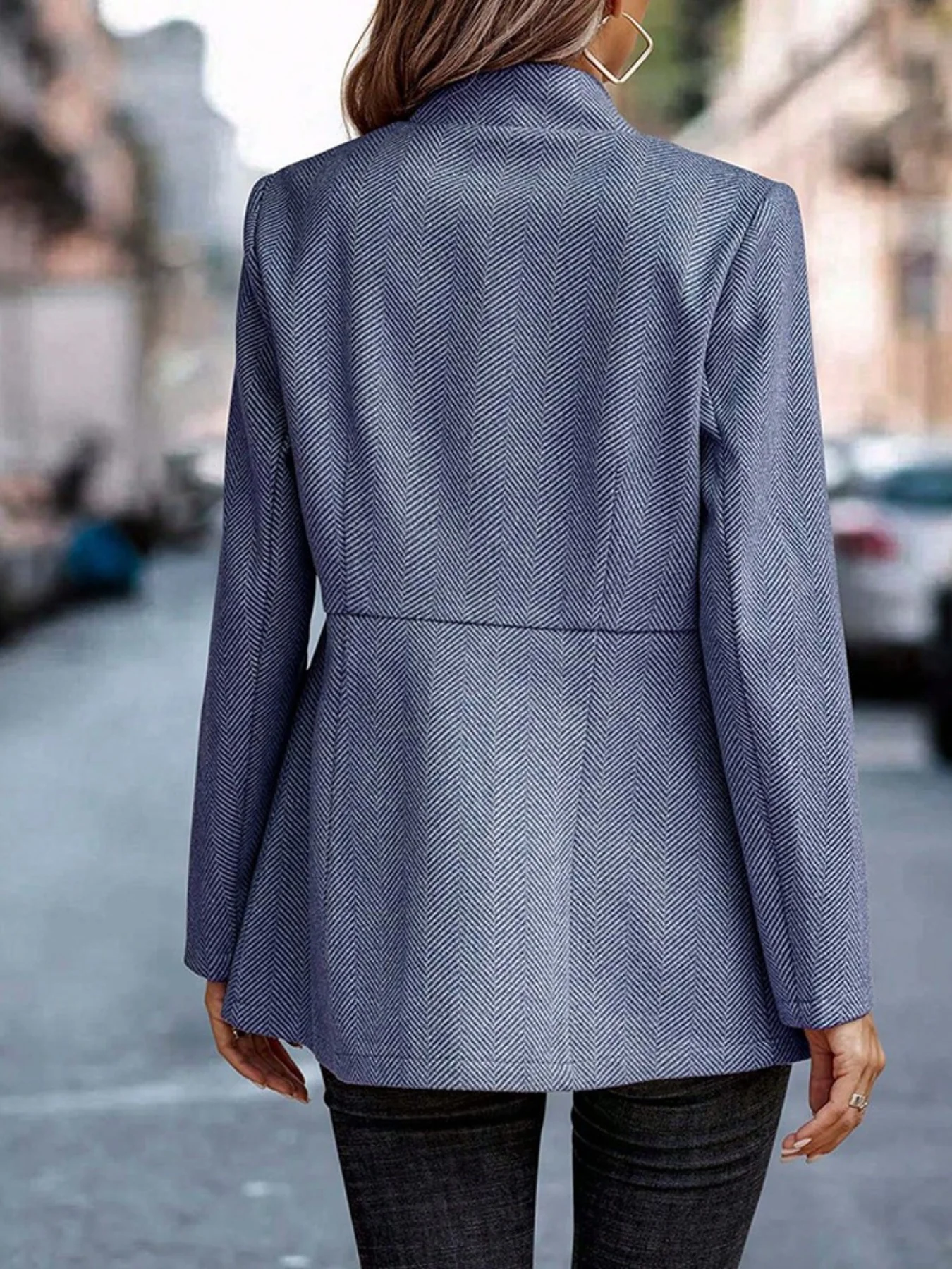 Slim Fit Open Front Blazer - Image 3
