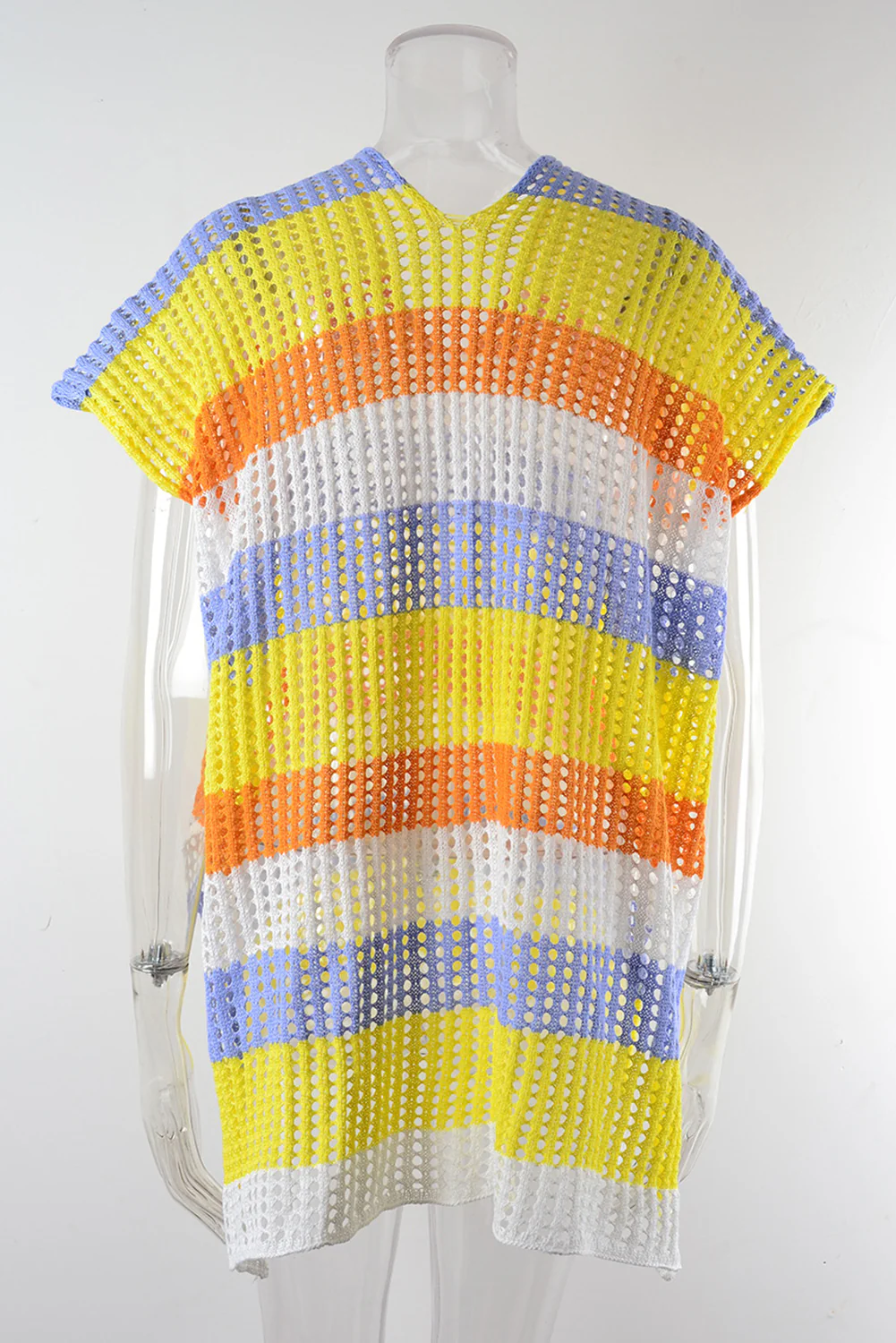Slit Color Block V-Neck Cover-Up - Image 5
