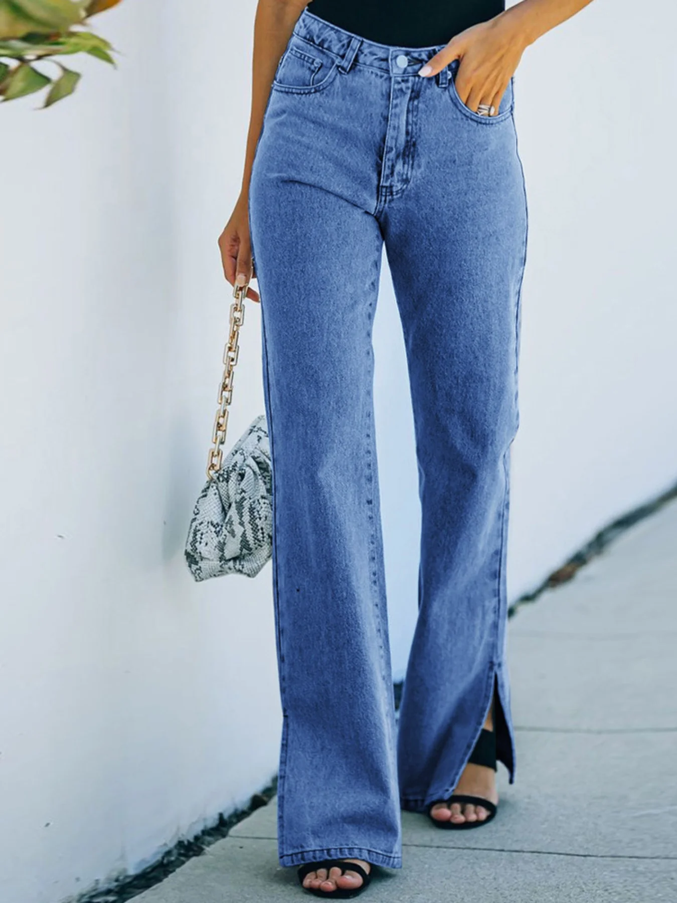 Slit Hem Bootcut Jeans - Image 6