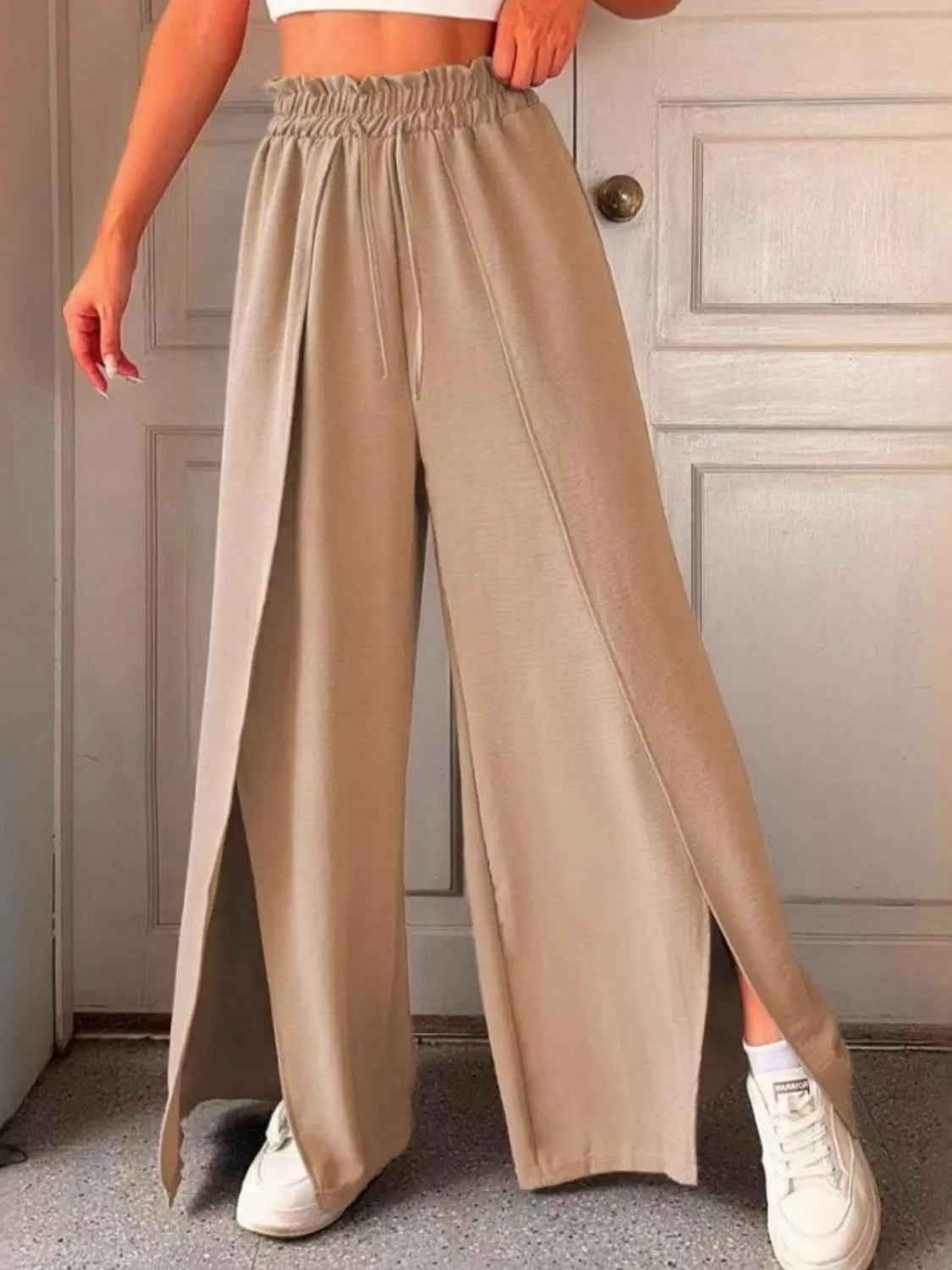 Slit Wide Leg Pants - Image 8