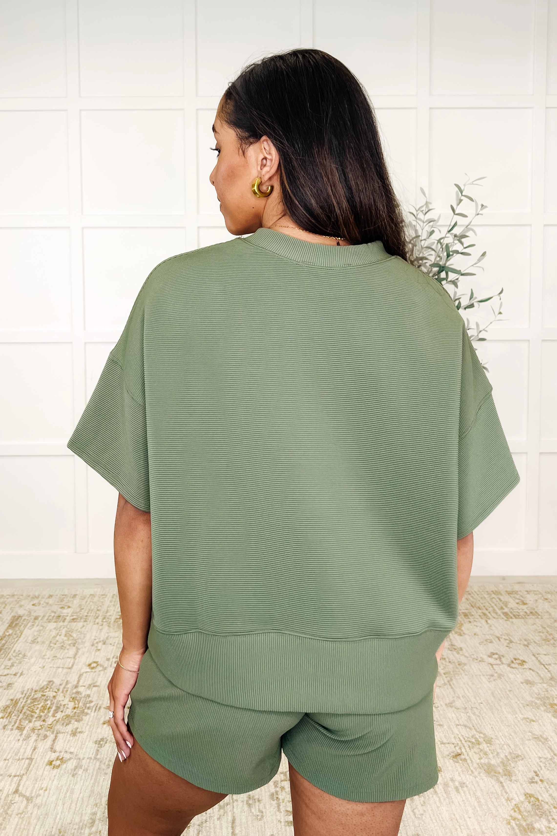 Slow Sunday Ribbed Knit Set in Light Olive - Image 4