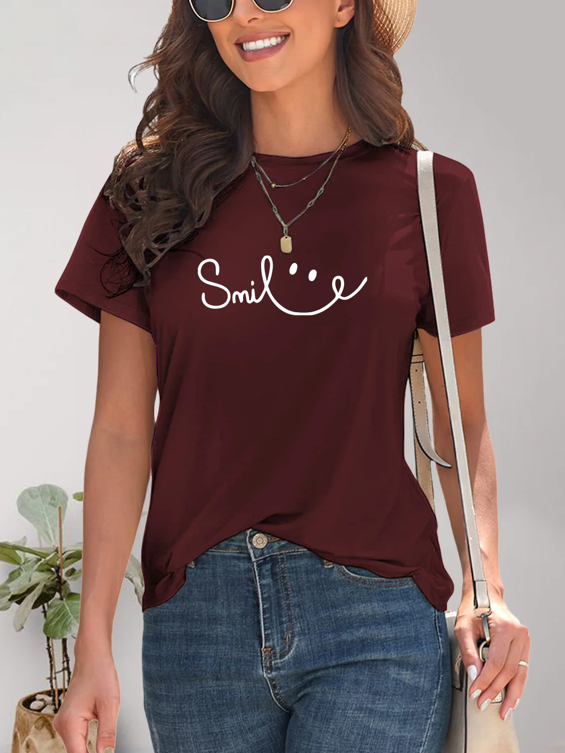 SMILE Round Neck Short Sleeve T-Shirt - Image 10