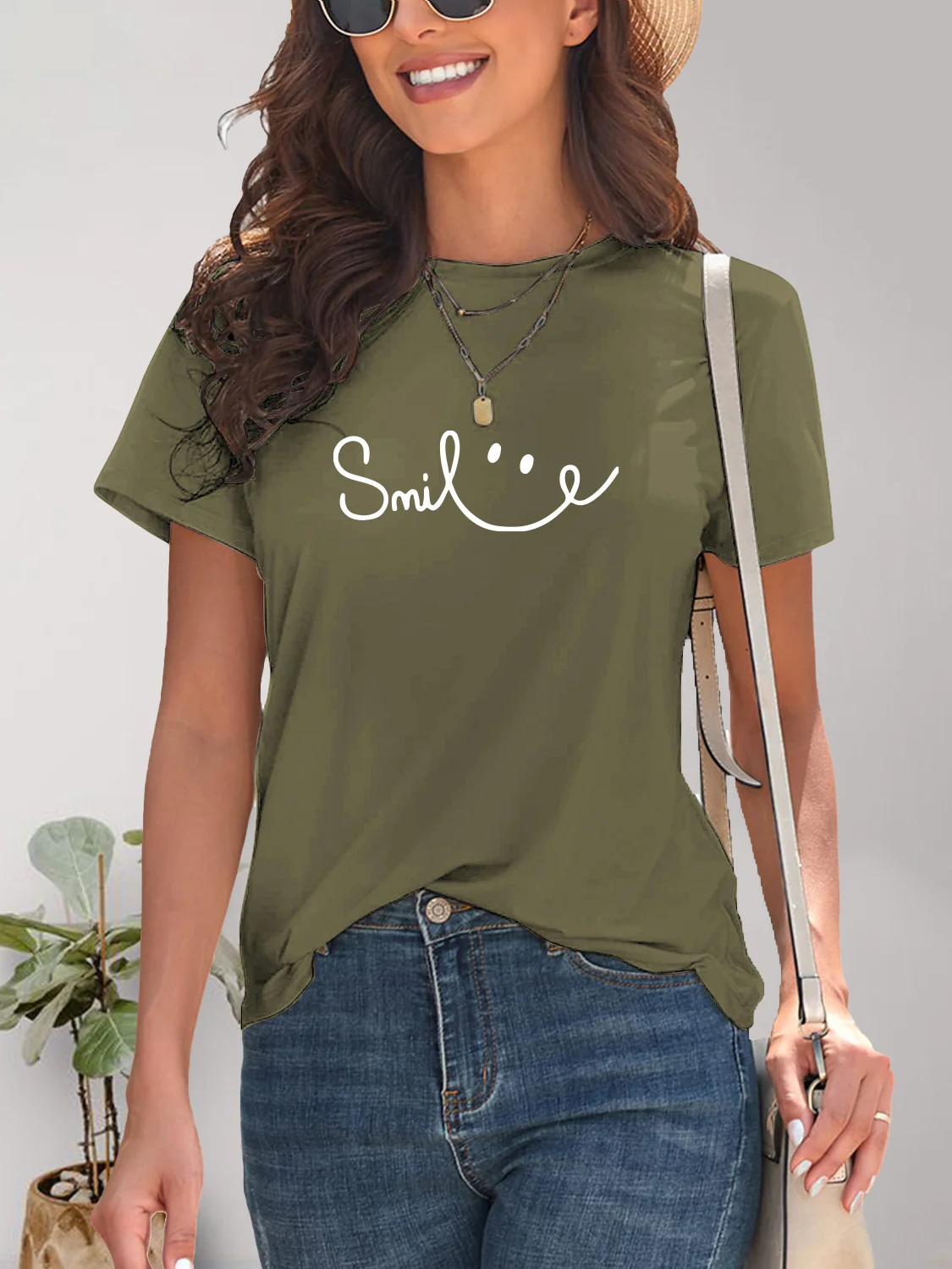 SMILE Round Neck Short Sleeve T-Shirt - Image 5