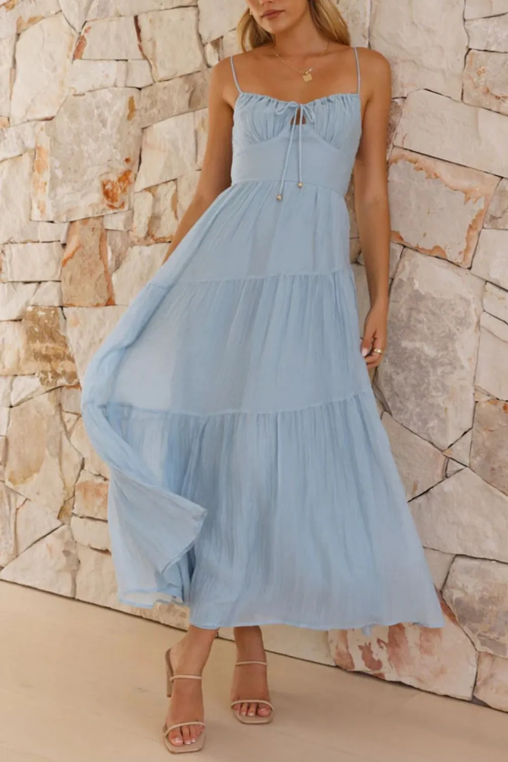 Smocked Back Midi Cami Dress - Image 3