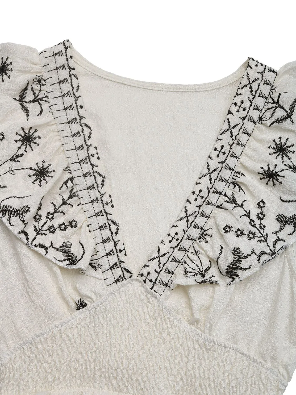 Smocked Ruffled Cap Sleeve Mini Dress - Image 9