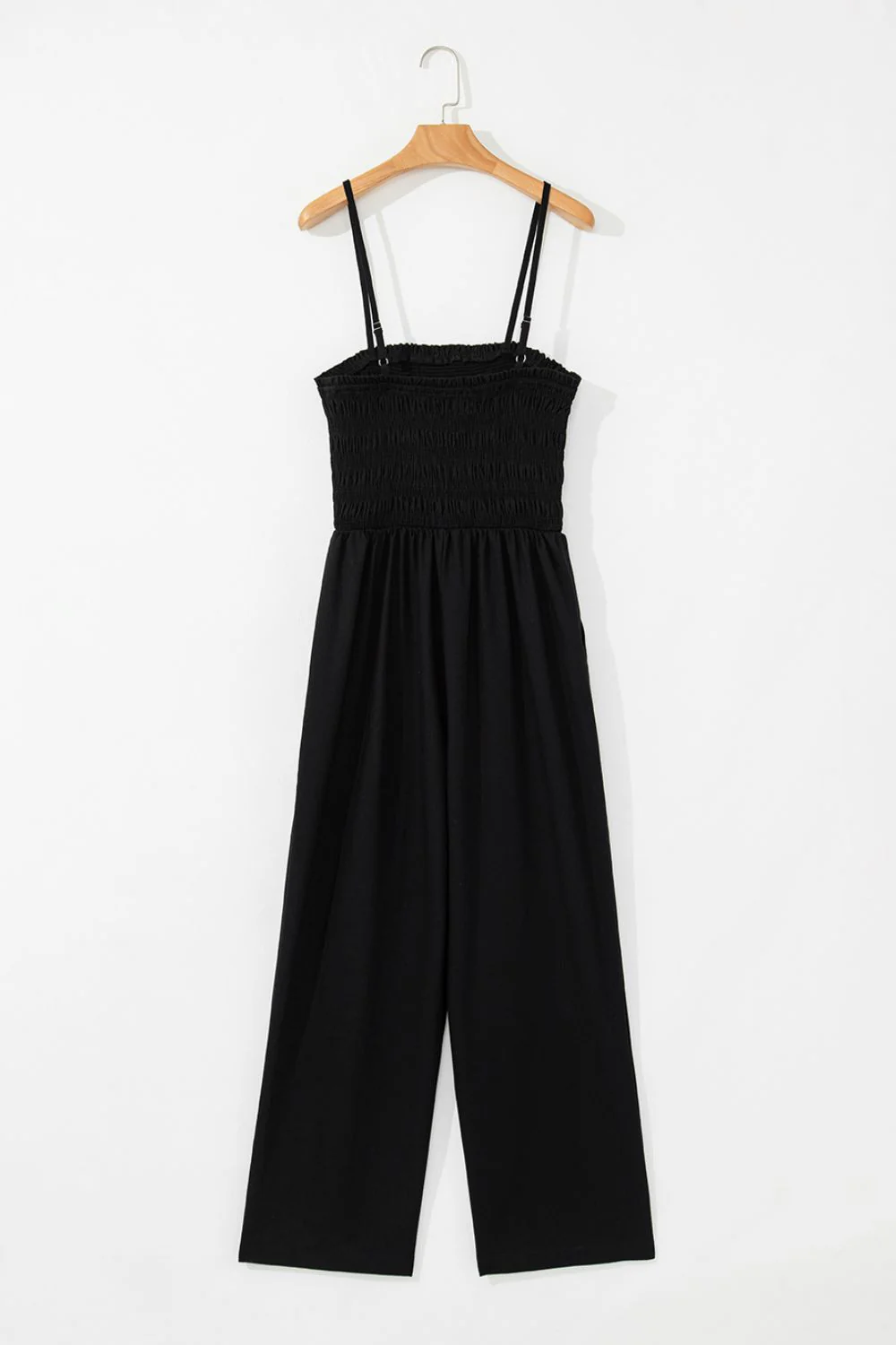 Smocked Spaghetti Straps Wide Leg Jumpsuit - Image 7
