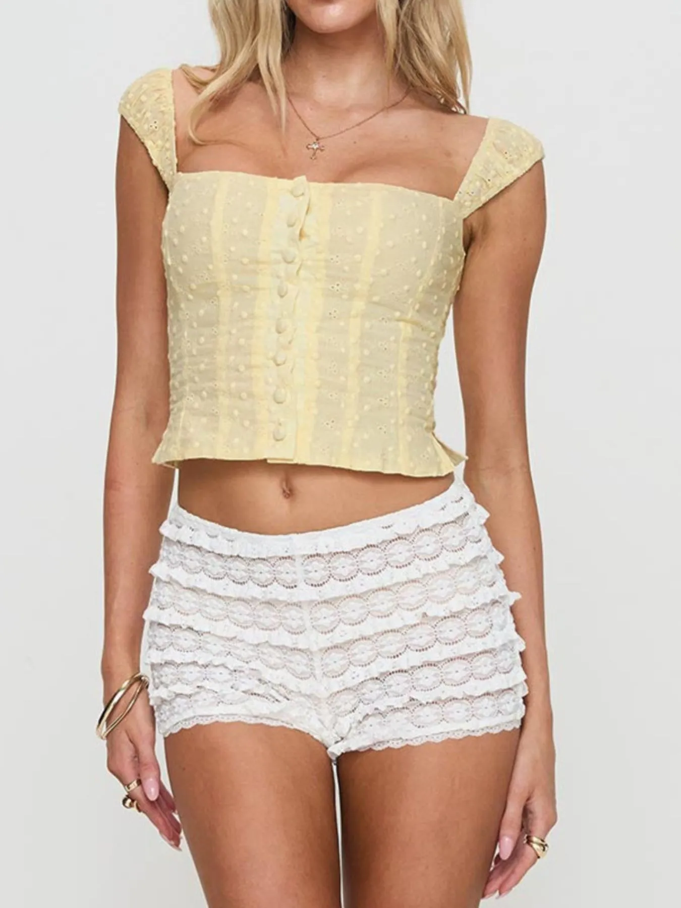 Smocked Square Neck Top - Image 7