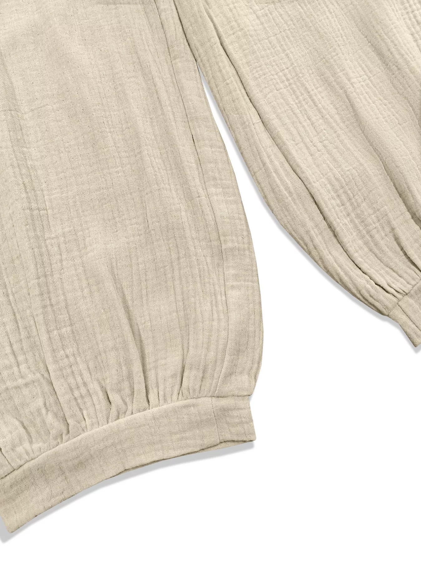 Smocked Textured Casual Pants - Image 12