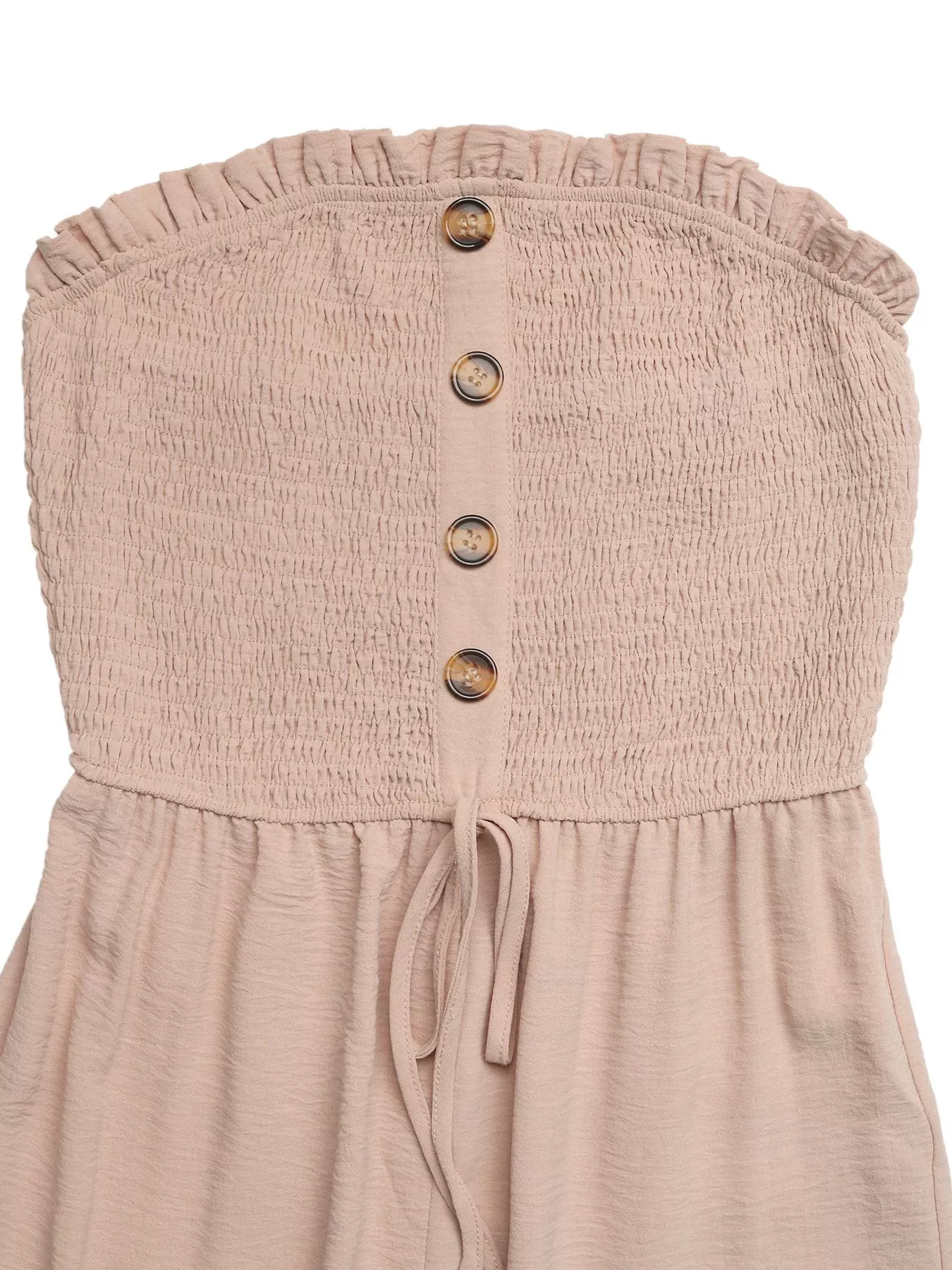 Smocked Tube Top Wide Leg Jumpsuit - Image 7