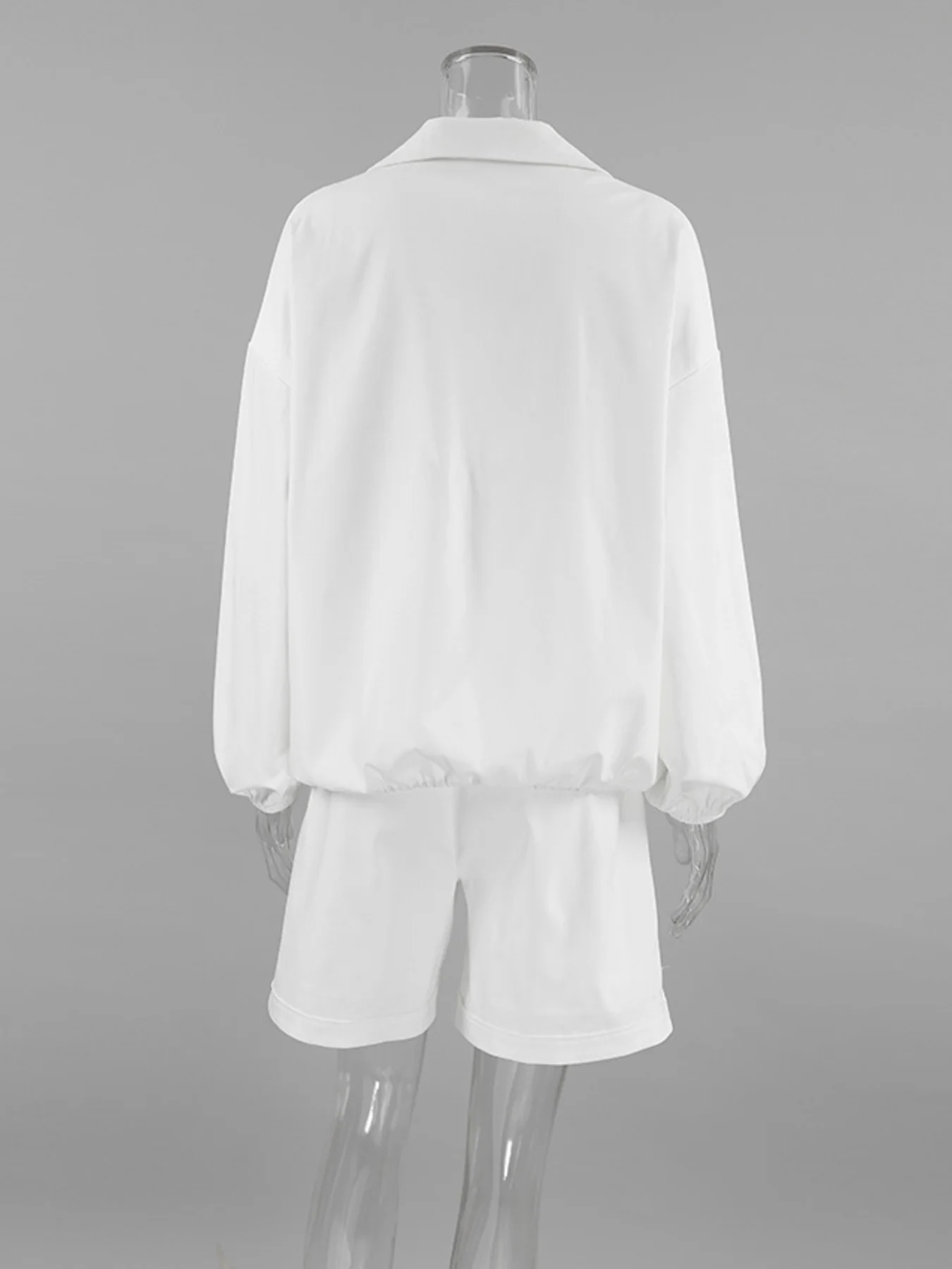 Snap Detail Long Sleeve Top and Shorts Set - Image 8
