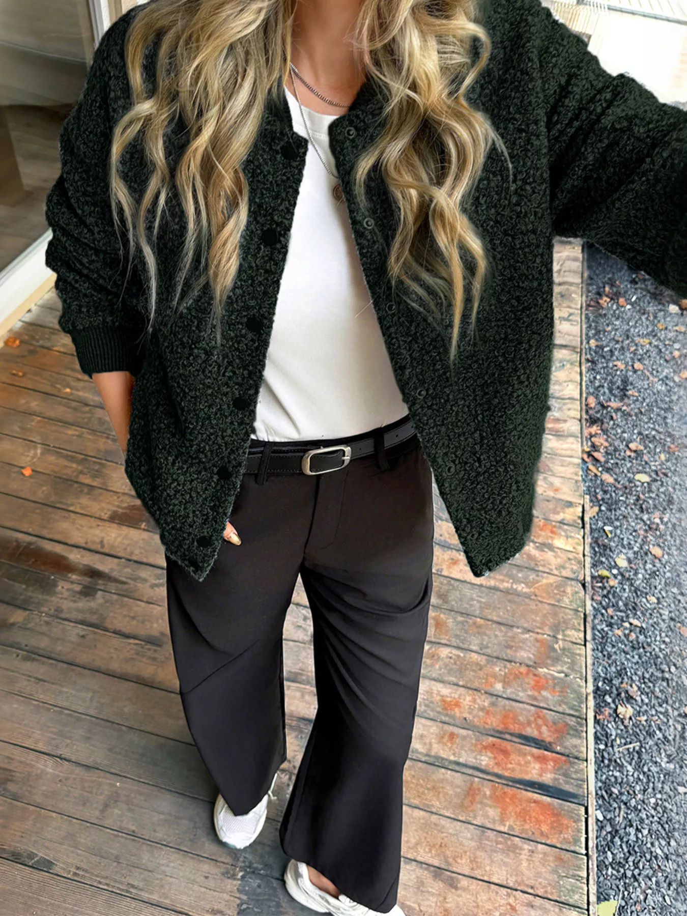 Snap Down Dropped Shoulder Jacket - Image 12