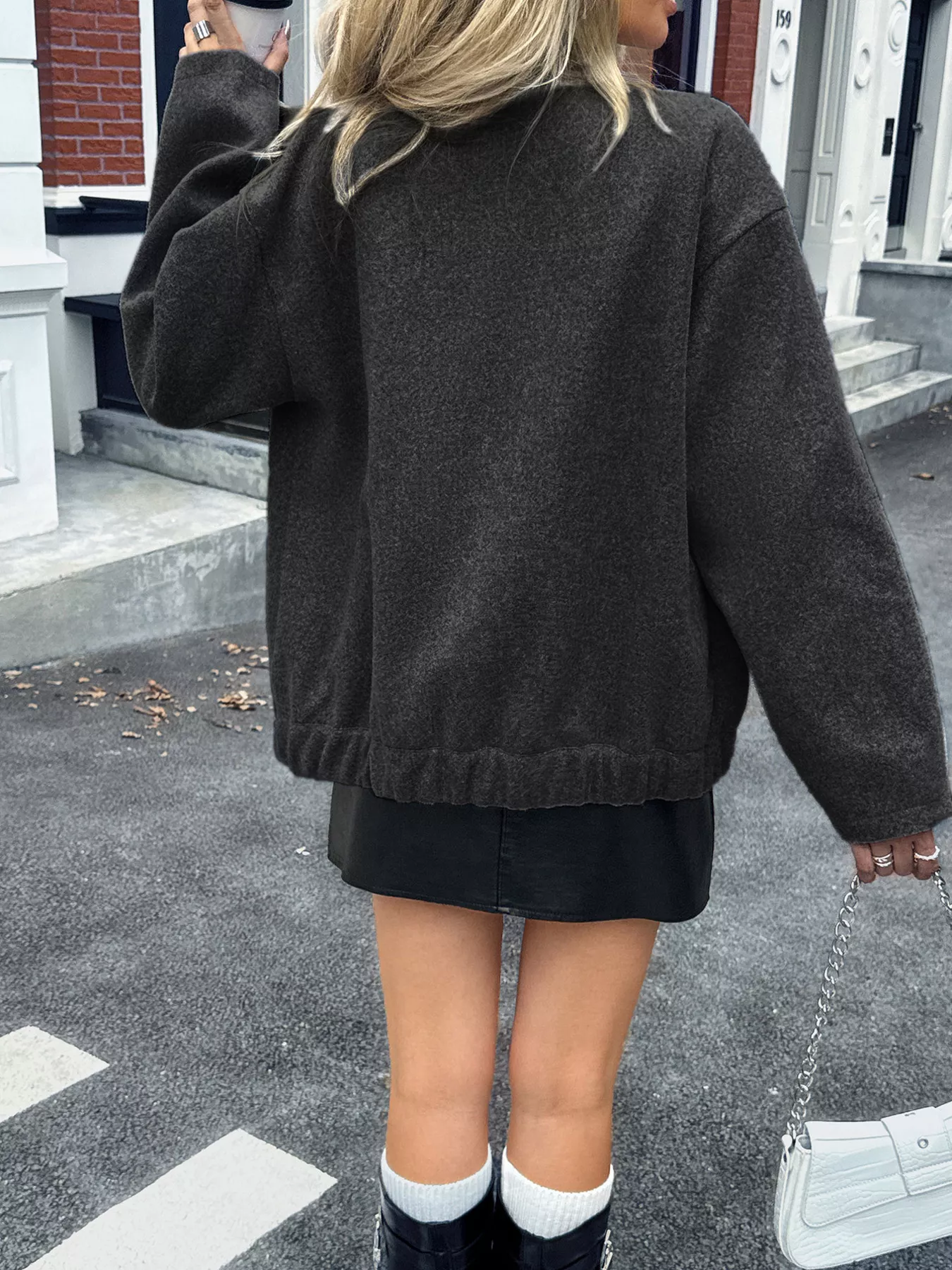 Snap Down Dropped Shoulder Jacket - Image 8