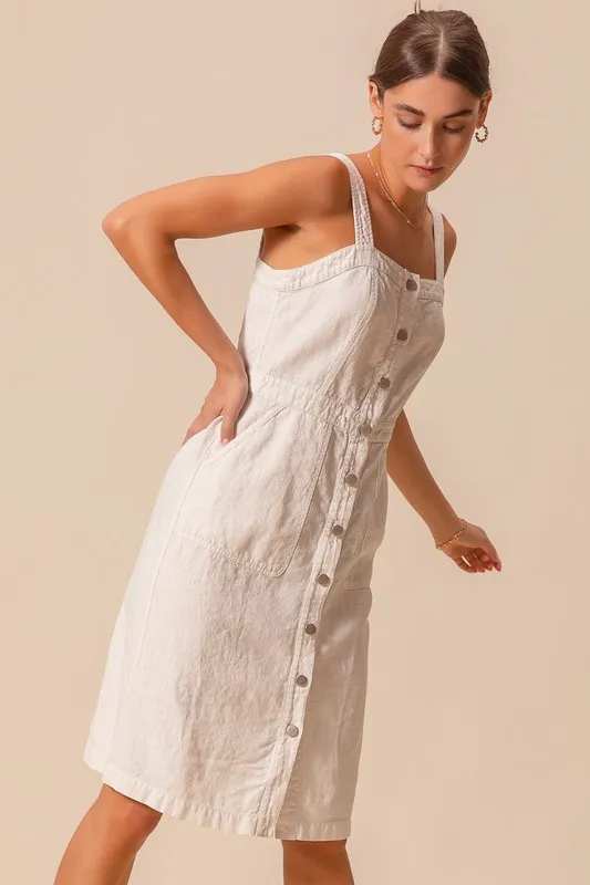 SO ME Button Down Pocket Front Pinafore Dress - Image 13