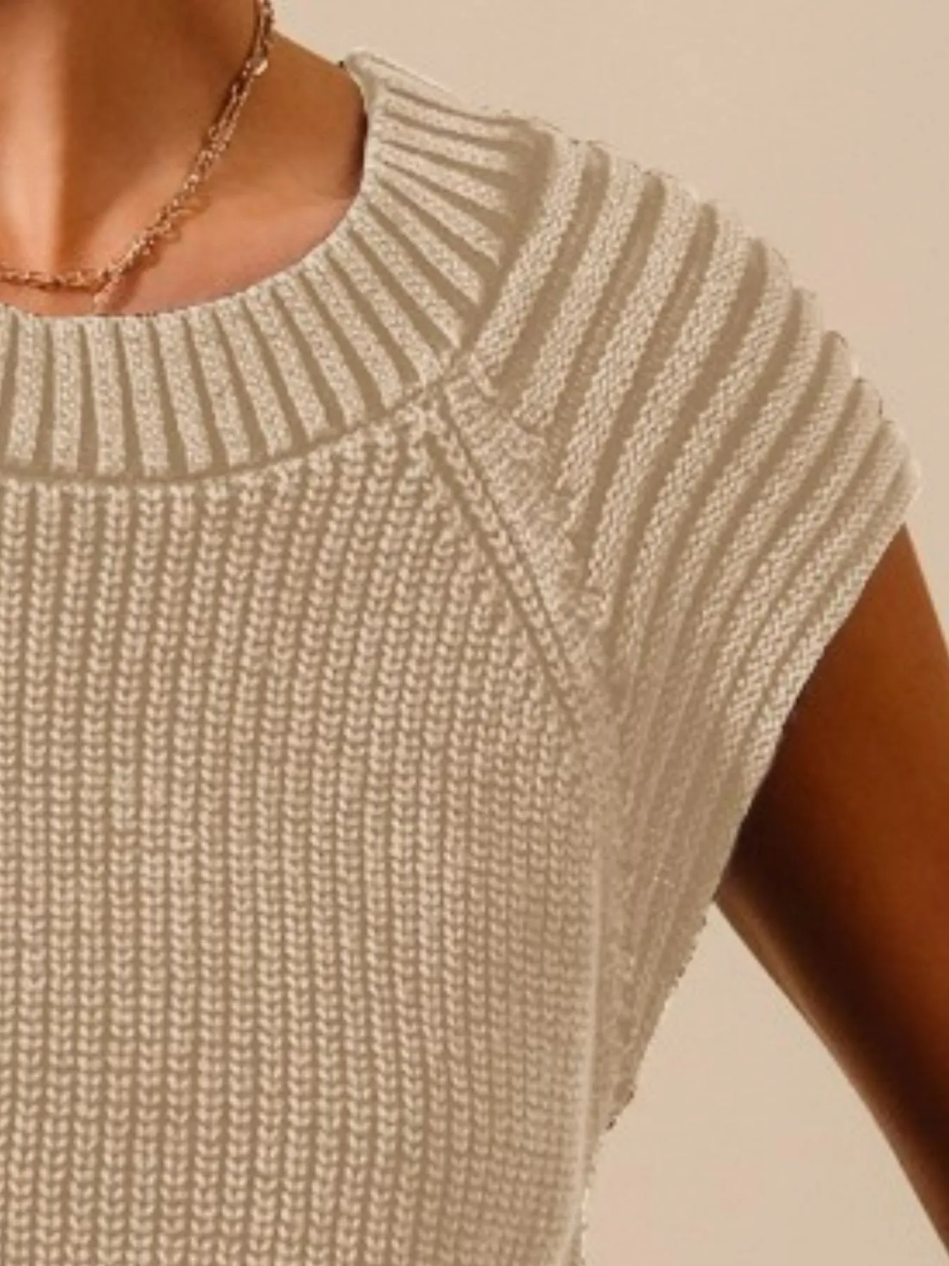 SO ME Mineral Washed Raglan Sleeveless Sweater Top - Image 4