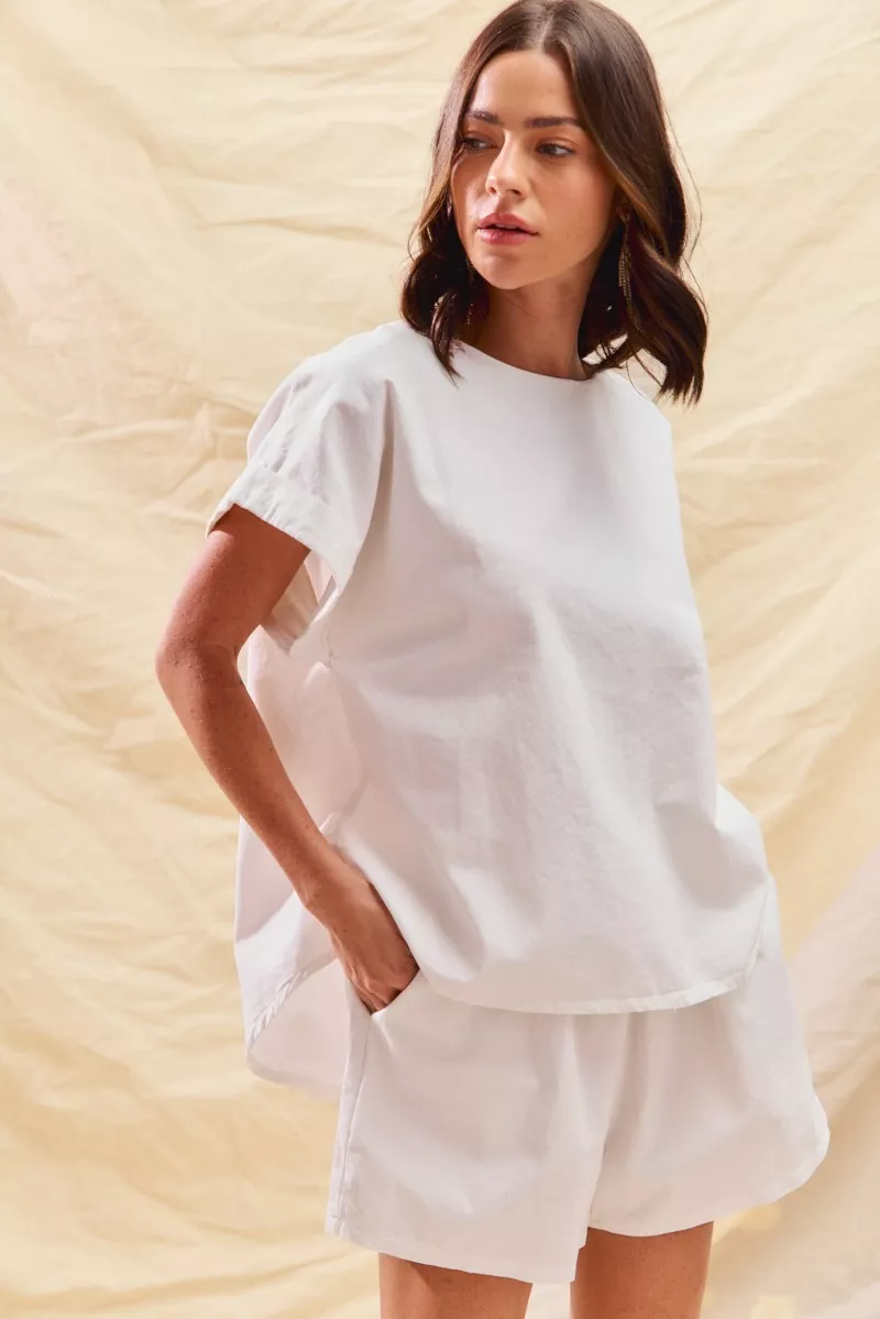 SO ME Round Neck Short Sleeve Top and Shorts Set - Image 10