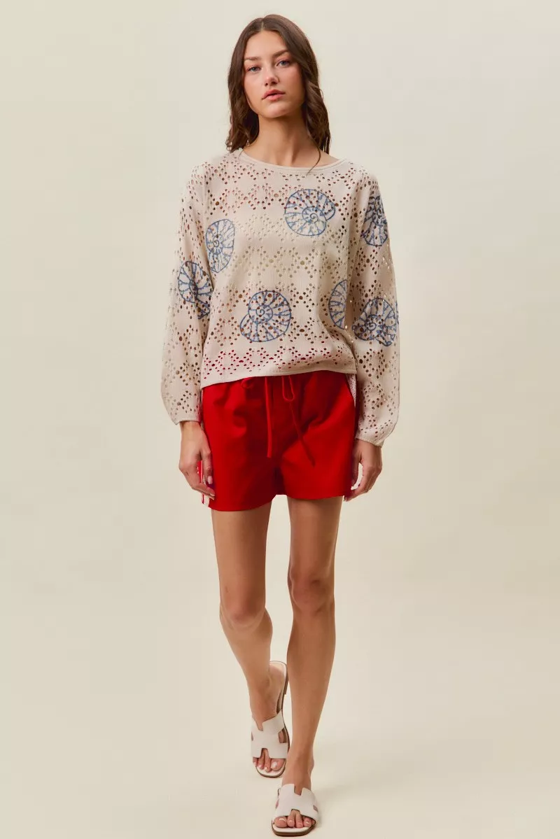 SO ME Seashell Lightweight Sweater Top - Image 15