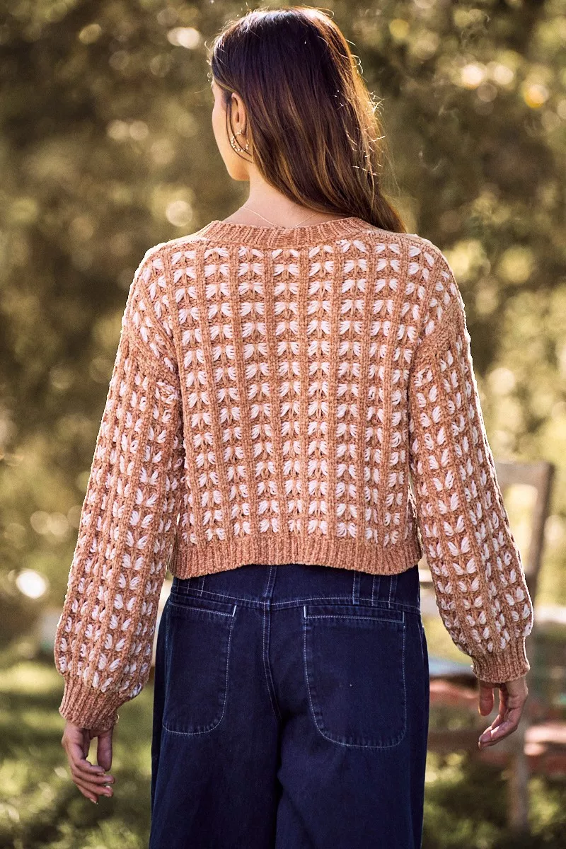 SO ME Soft Chenille Yarn Textur Button Sweater Cardigan - Image 2