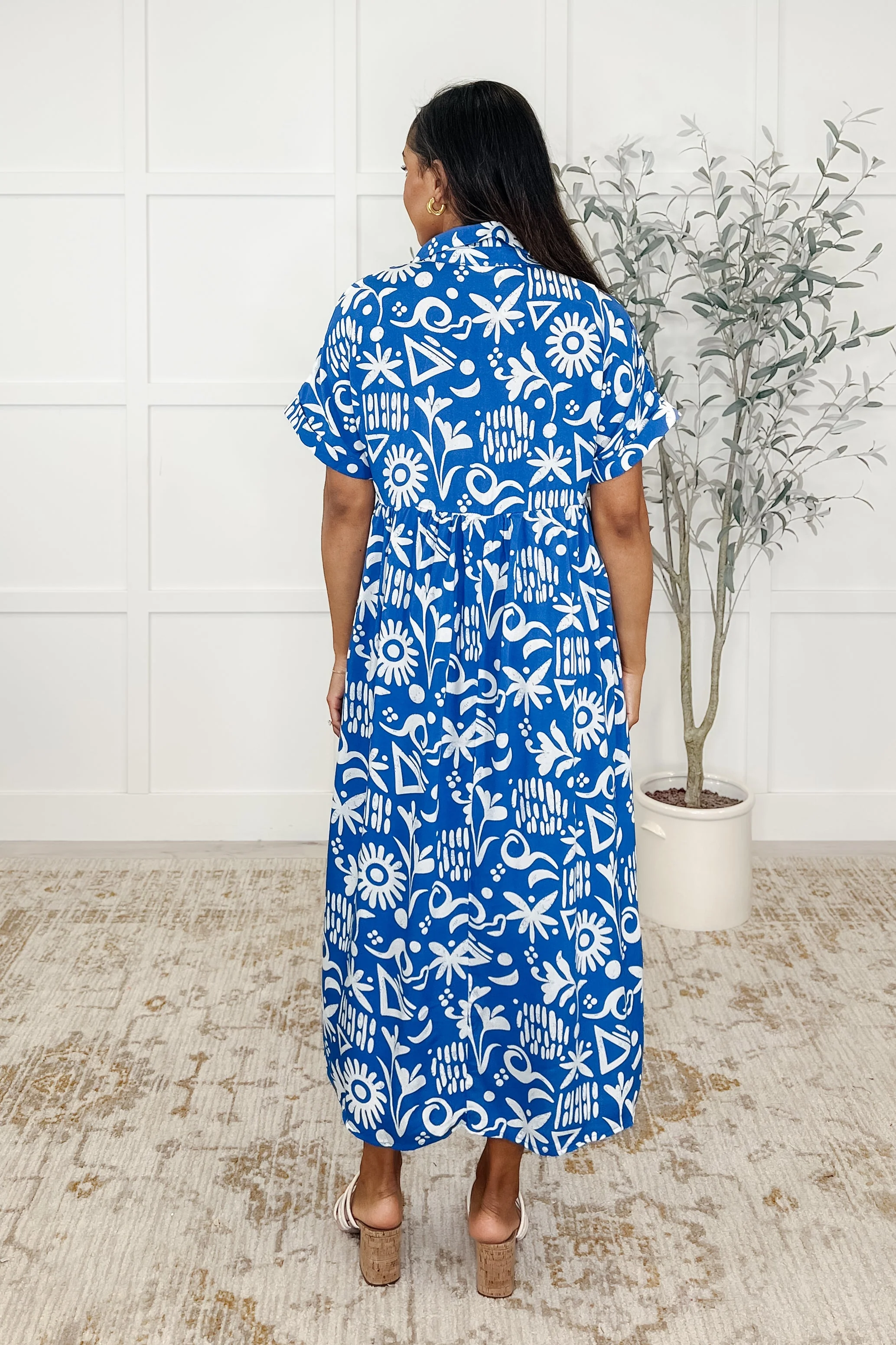 Soft Sonata V-Neck Dress in Blue - Image 3