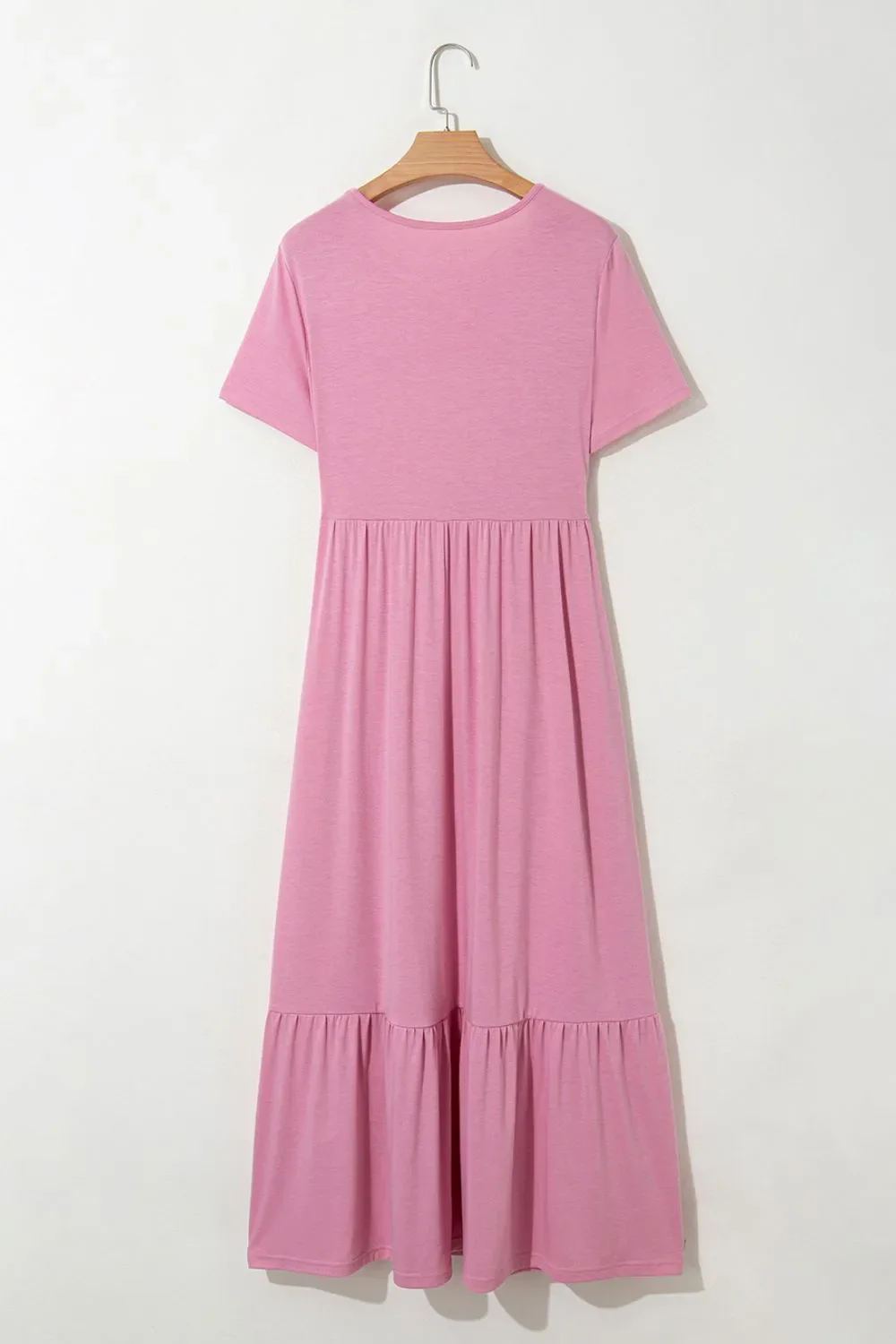 Solid Color High Waist Pocketed Tee Dress - Image 9