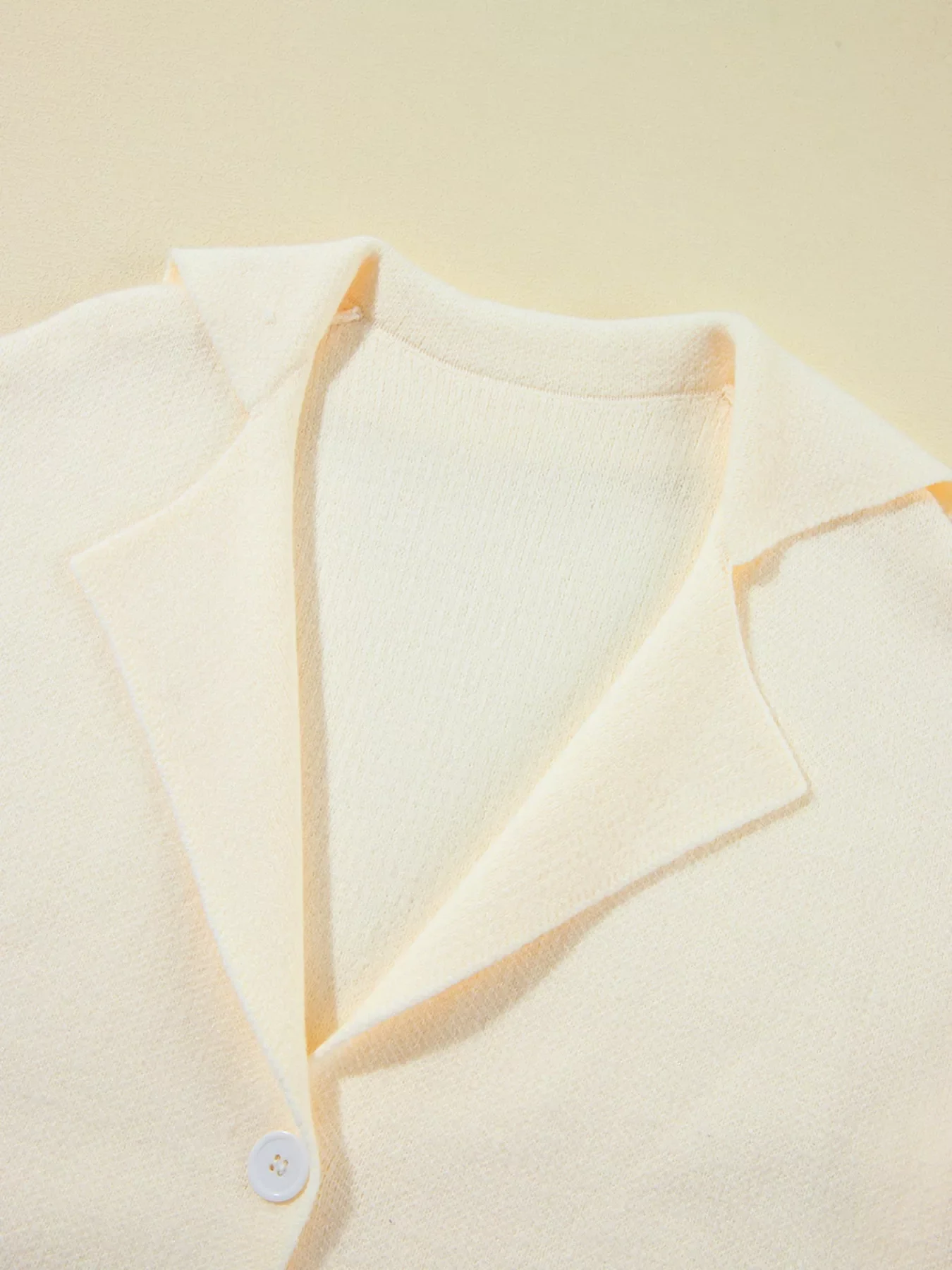 Solid Color Knit Lapel Collar Single Button Sweater Cardigan - Image 10
