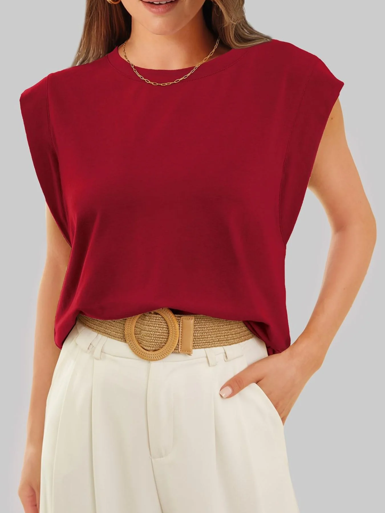 Solid Color Round Neck Tank - Image 27