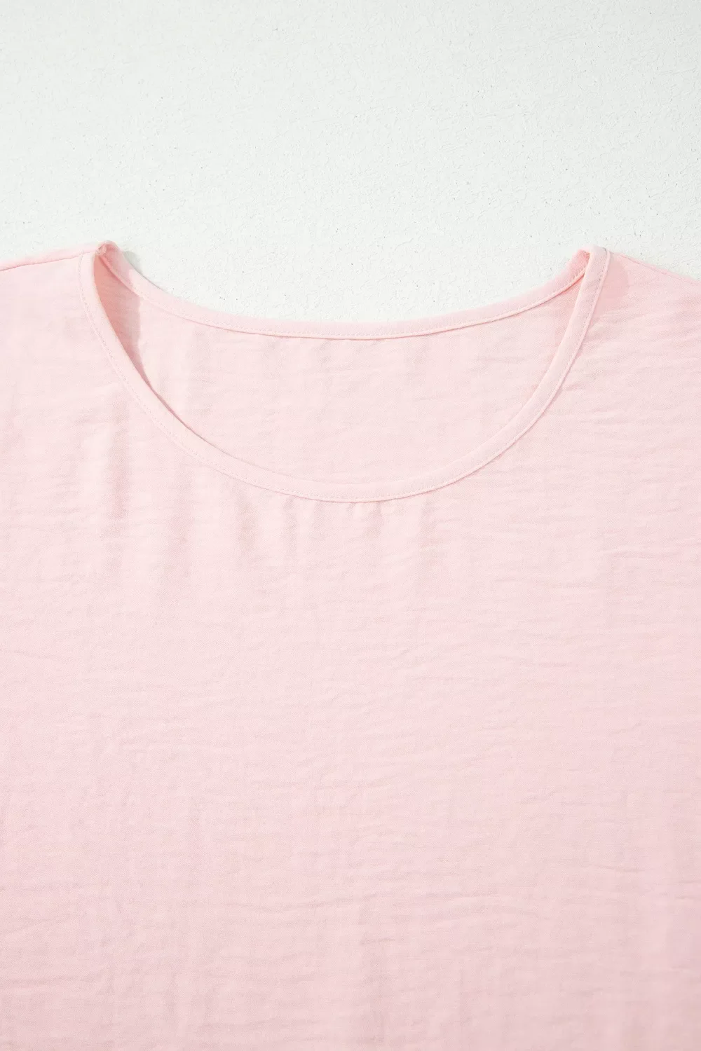 Solid Color Ruffle Trim Short Sleeve Blouse - Image 9