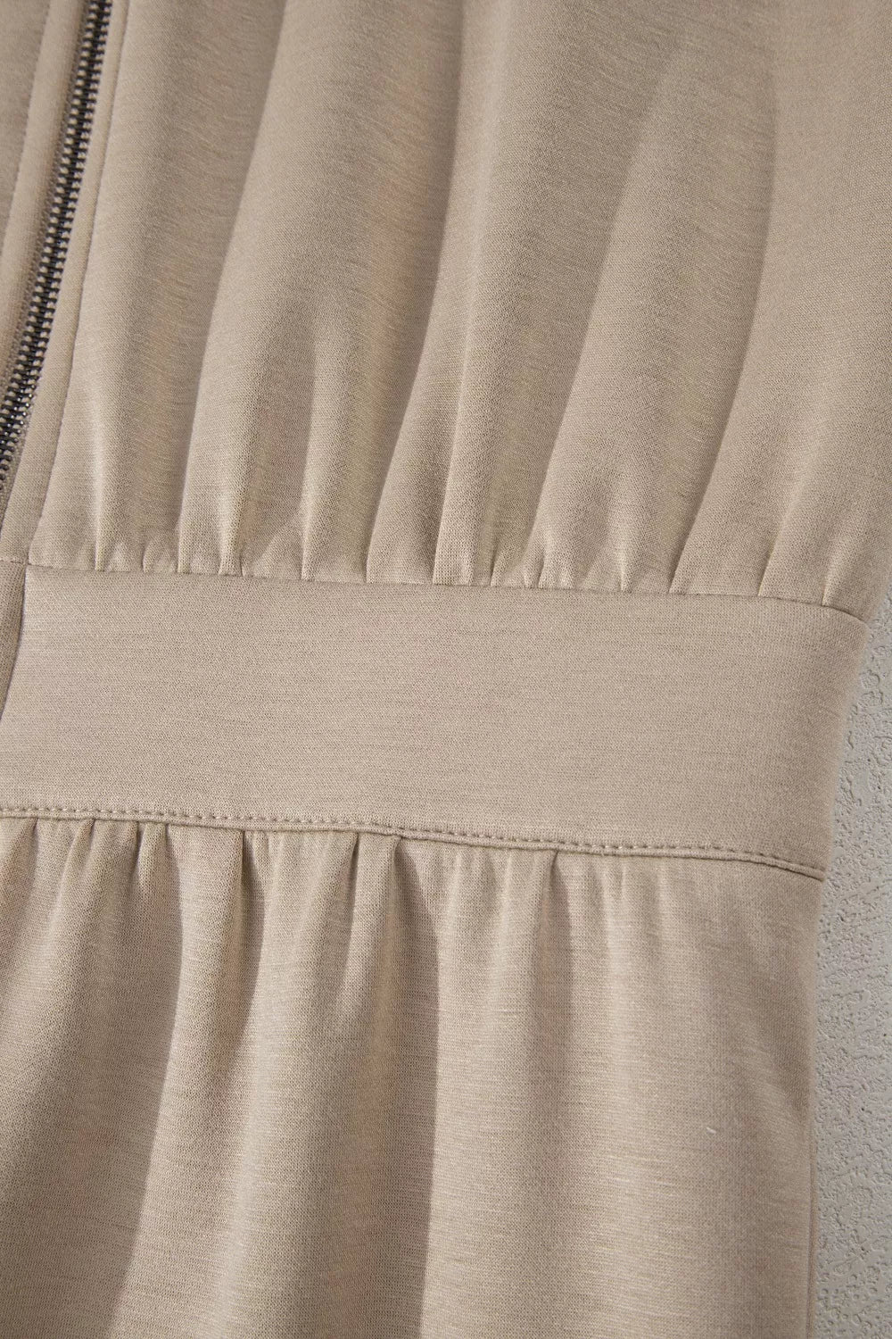 Solid Color Zip Front Short Sleeve Collared Jumpsuit - Image 11